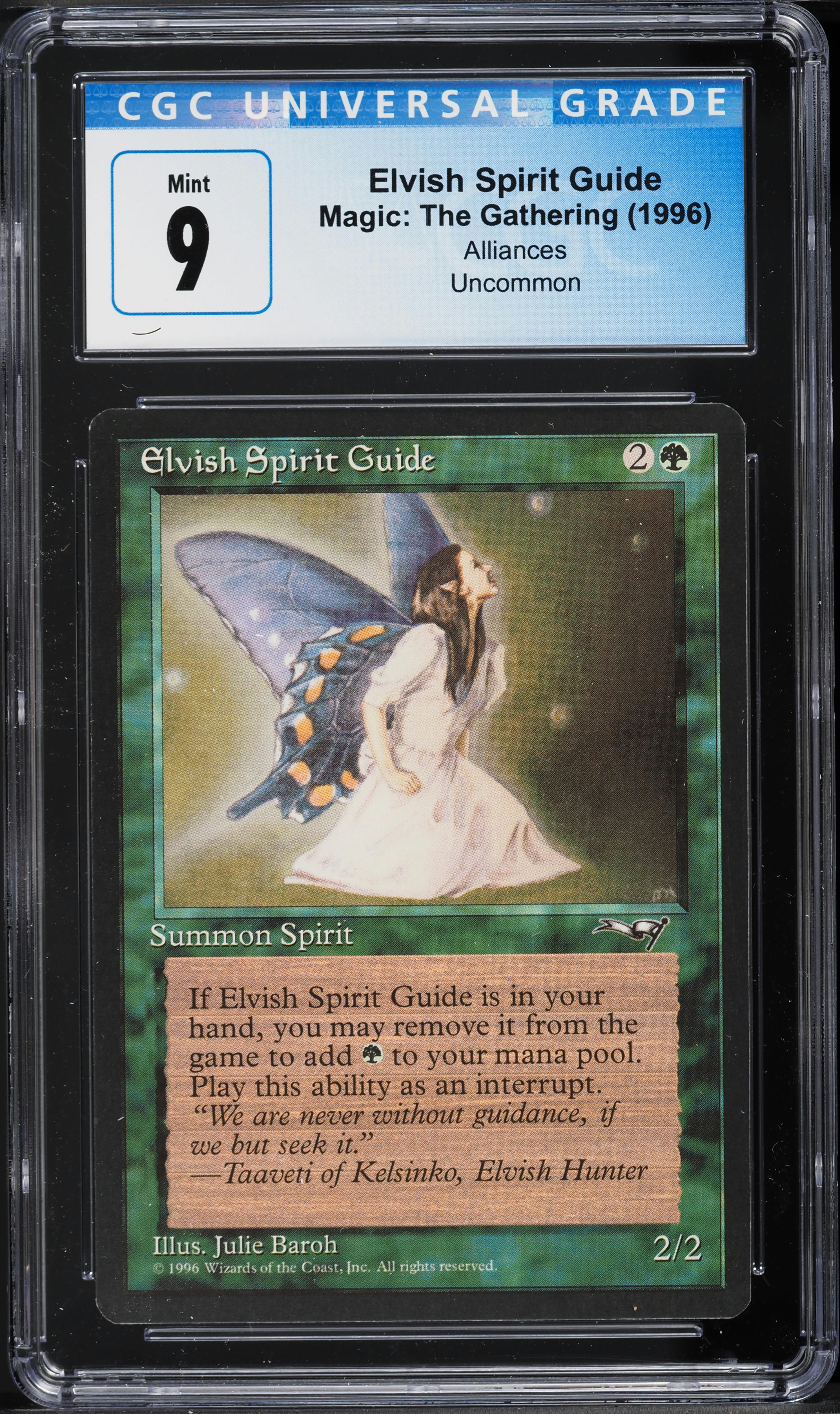 1996 Magic The Gathering MTG Alliances Elvish Spirit Guide CGC 9