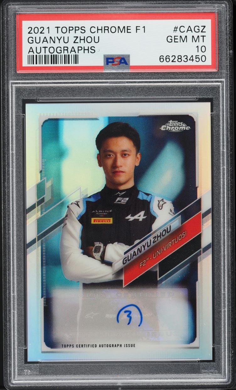 2021 Topps Chrome Formula 1 F1 Guanyu Zhou AUTO /400 #CAGZ PSA 10 GEM MINT