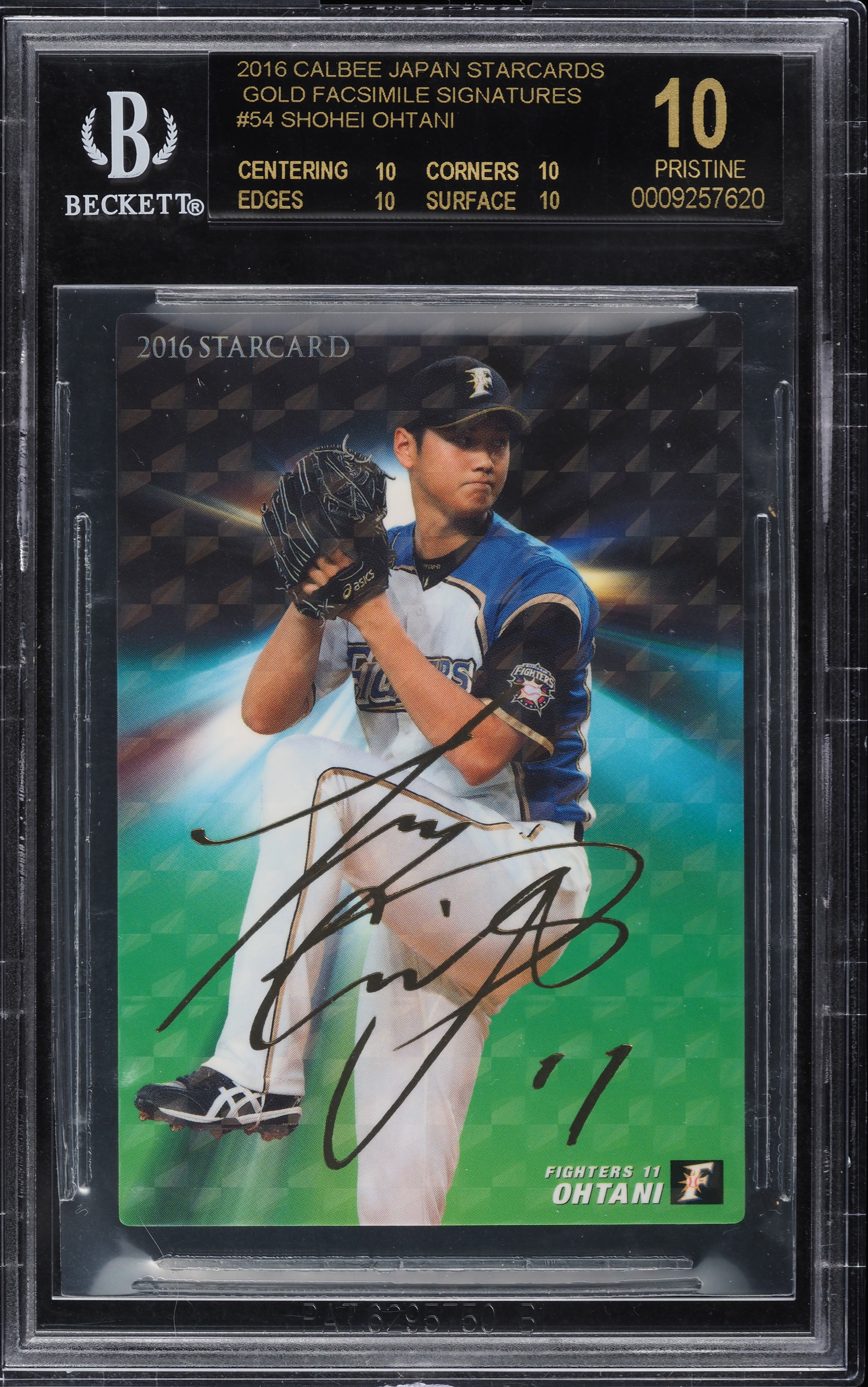 2016 Calbee Japan Starcards Gold Facsimile Shohei Ohtani ROOKIE