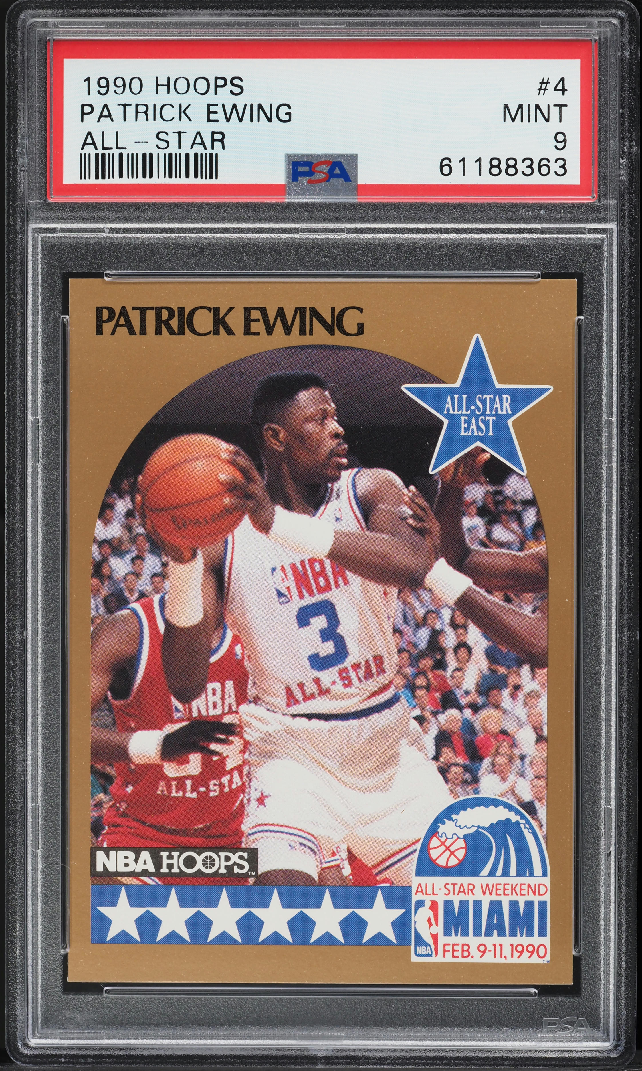 1990 Hoops Patrick Ewing ALL-STAR #4 PSA 9 MINT