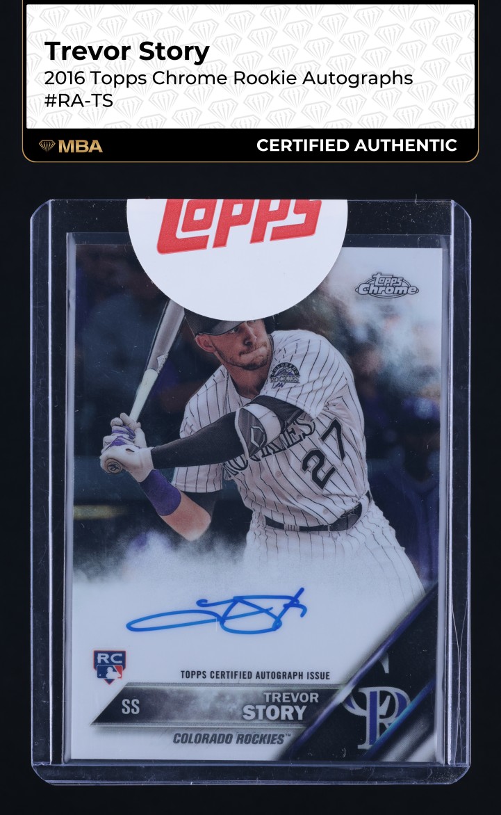2016 Topps Chrome Trevor Story ROOKIE AUTO #RA-TS MBA AUTH