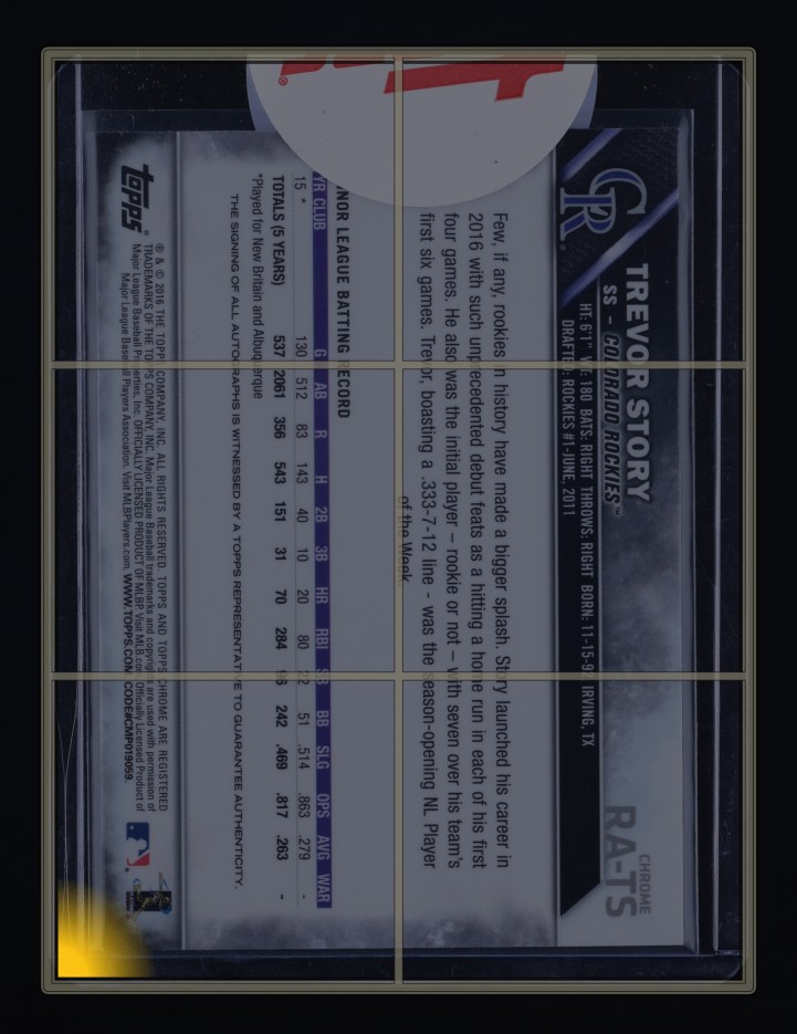2016 Topps Chrome Trevor Story ROOKIE AUTO #RA-TS MBA AUTH