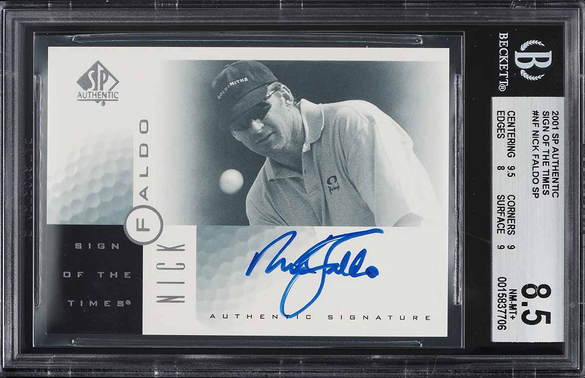 2001 SP Authentic Sign Of The Times Nick Faldo SP AUTO #NF BGS 8.5 NM-MT+