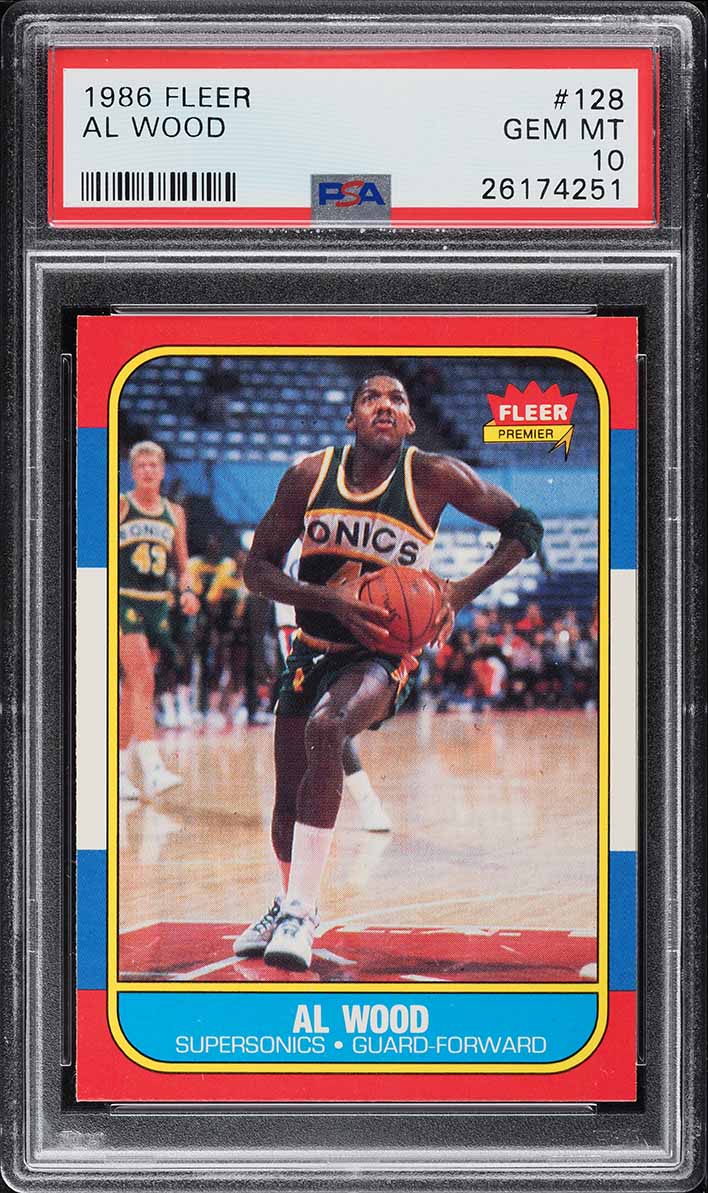 1986 Fleer Basketball AL Wood #128 PSA 10 GEM MINT