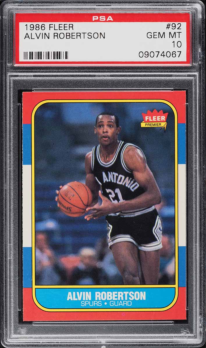 1986 Fleer Basketball Alvin Robertson #92 PSA 10 GEM MINT