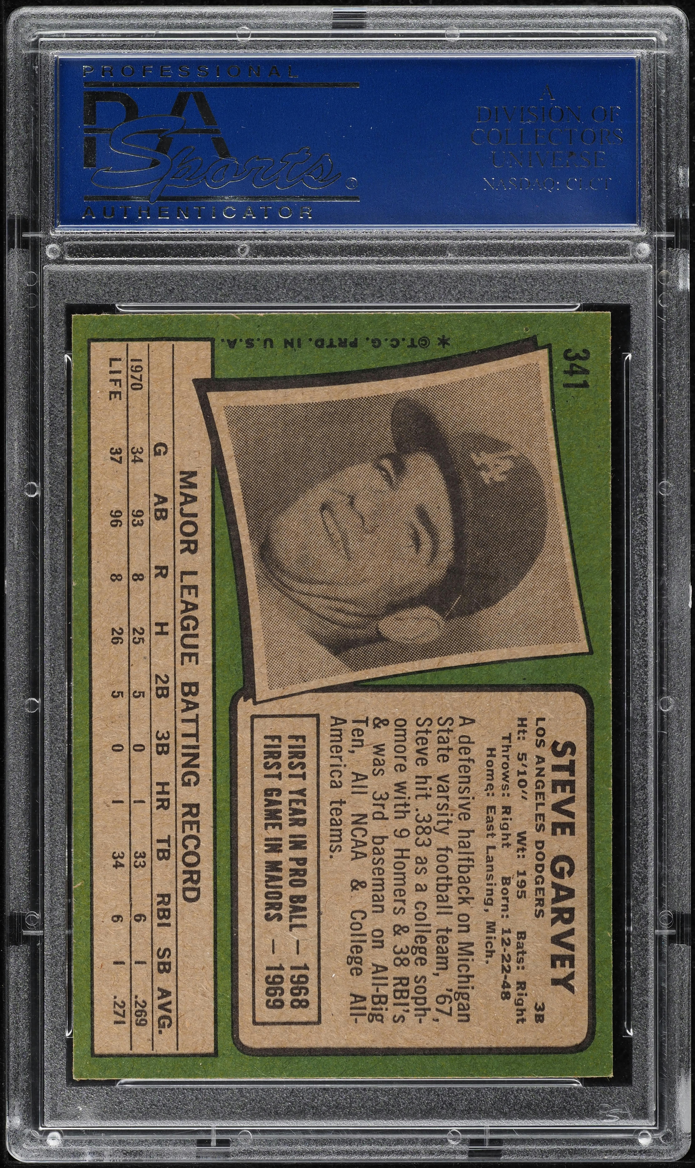 1971 Topps Steve Garvey ROOKIE #341 PSA 8.5 NM-MT+