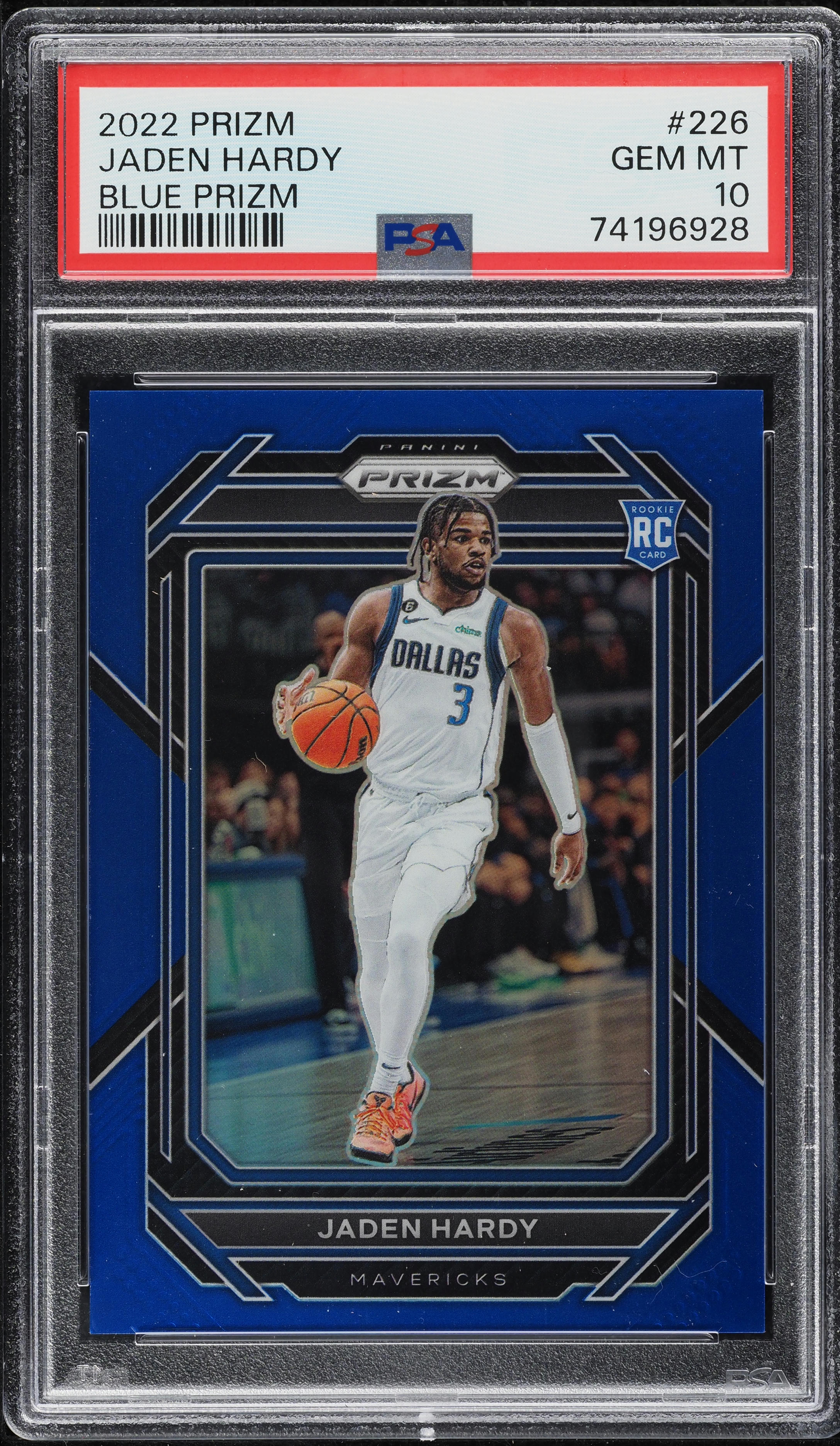 2022 Panini Prizm Blue Jaden Hardy ROOKIE /199 #226 PSA 10 GEM MINT