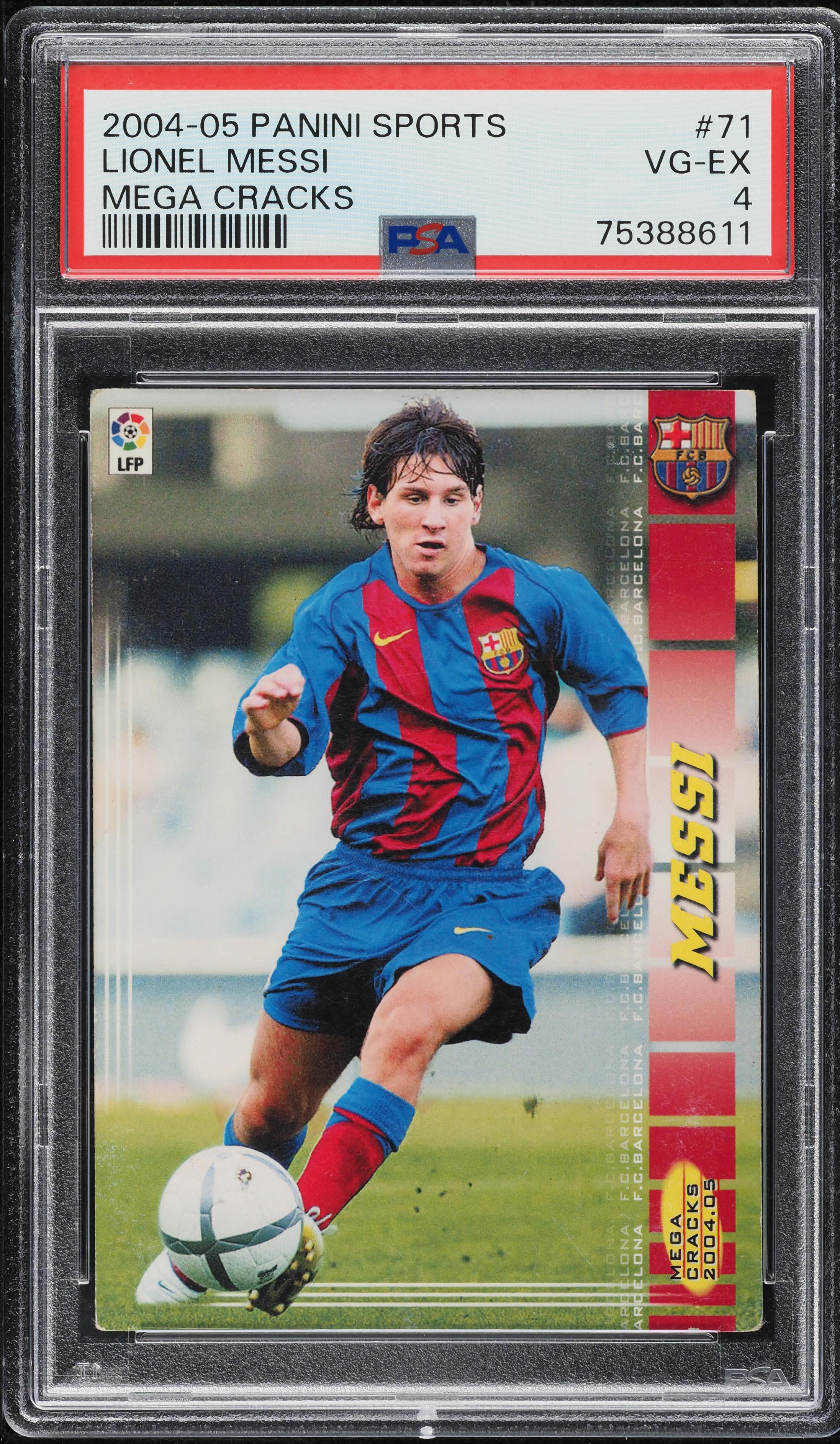2004 Panini Sports Mega Cracks La Liga Lionel Messi ROOKIE #71 PSA 4 VGEX