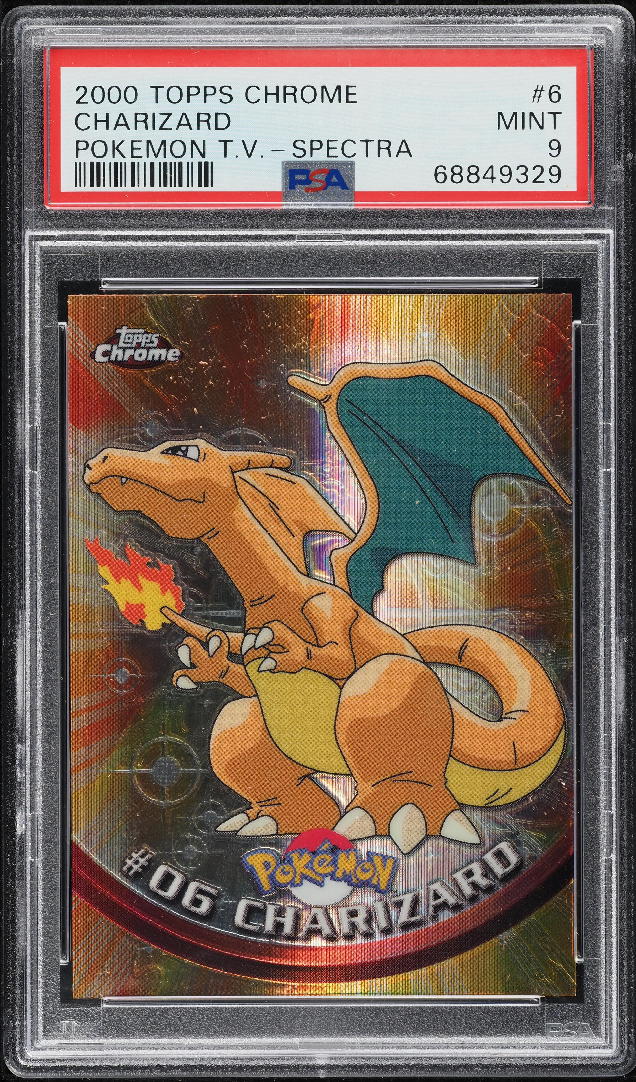 2000 Topps Chrome Pokemon Series 1 Spectra Charizard #6 PSA 9 MINT