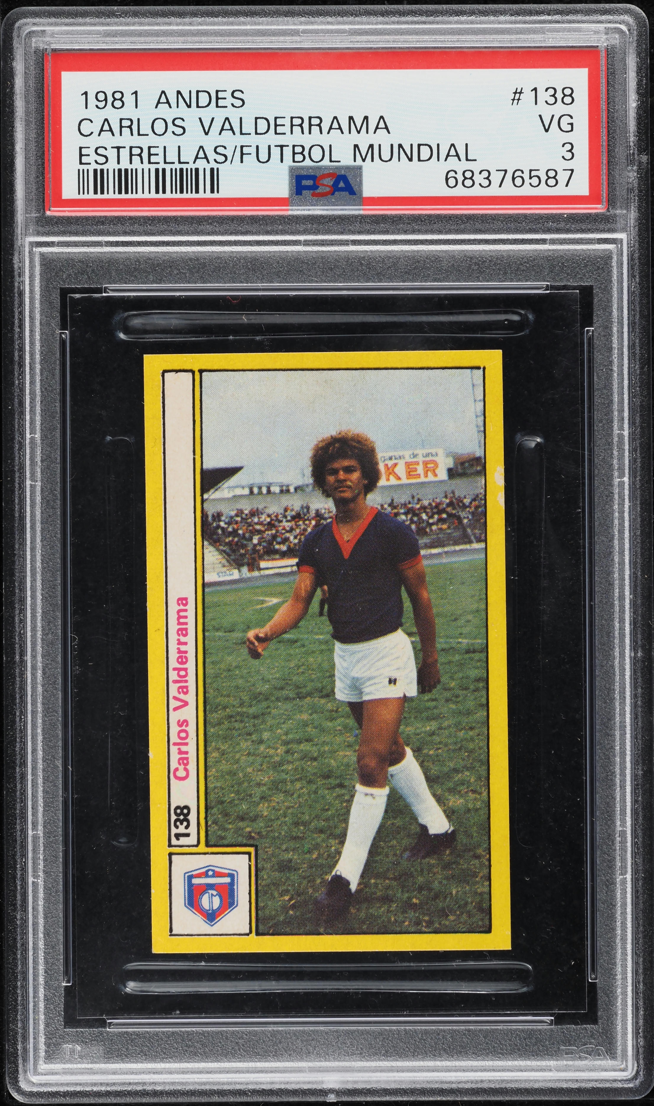 1981 Andes Estrellas Del Futbol Mundial Carlos Valderrama ROOKIE
