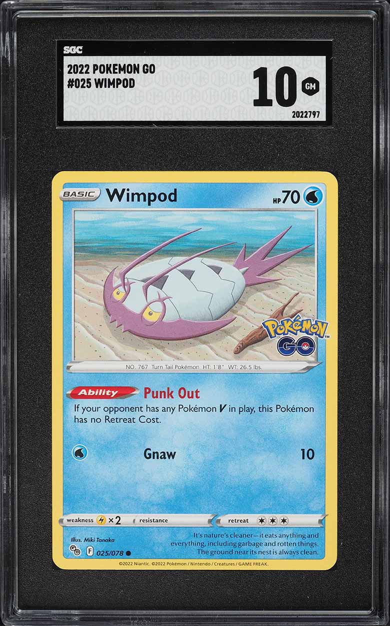 2022 Pokemon Sword & Shield Pokemon GO Wimpod #25 SGC 10 GEM MINT