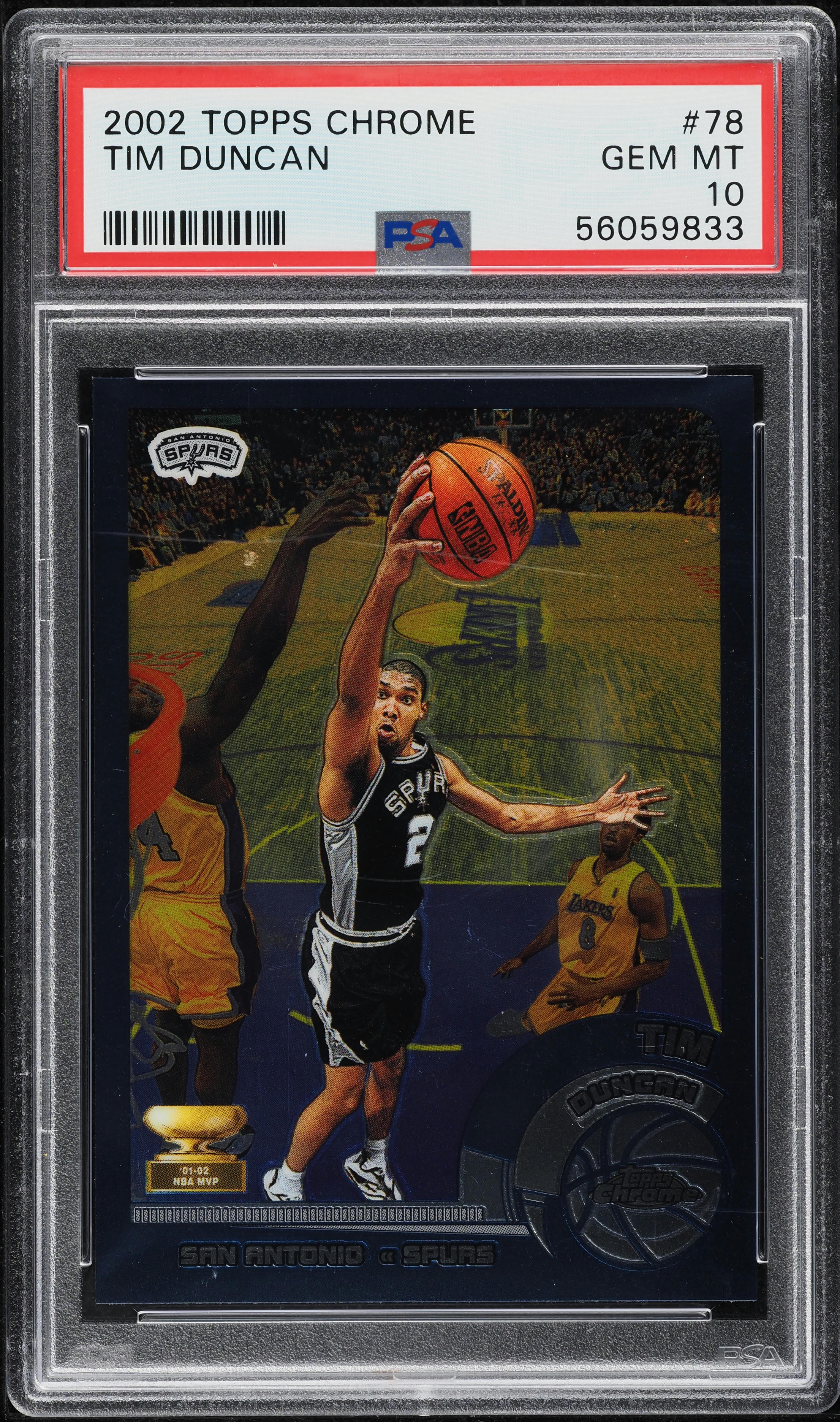 2002 Topps Chrome Tim Duncan #78 PSA 10 GEM MINT