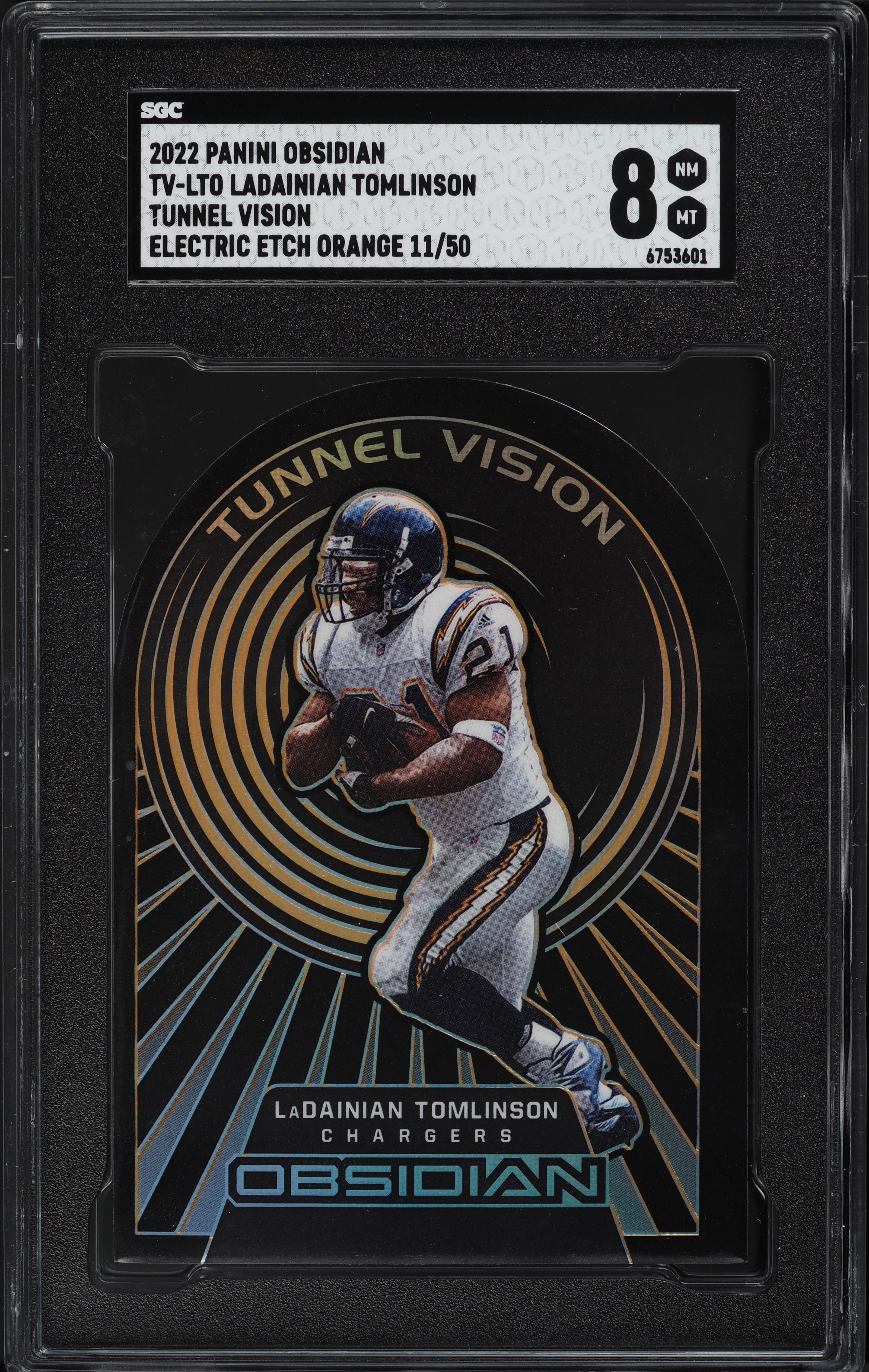 2022 Panini Obsidian Tunnel Vision E/E Orange LaDainian Tomlinson