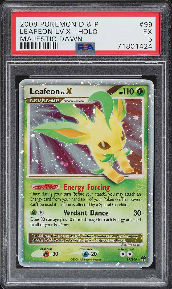 2008 Pokemon Diamond & Pearl Majestic Dawn Holo Leafeon #99 PSA 5 EX on Fanatics Collect 2008 Pokemon Diamond & Pearl Majestic Dawn Holo Leafeon #99 PSA 5 EX on Fanatics Collect