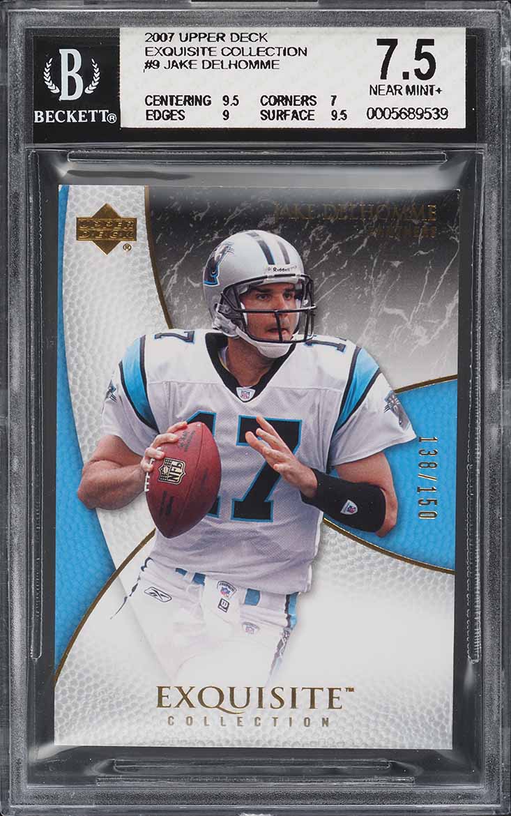 2007 Exquisite Collection Jake Delhomme /150 #9 BGS 7.5 NRMT+