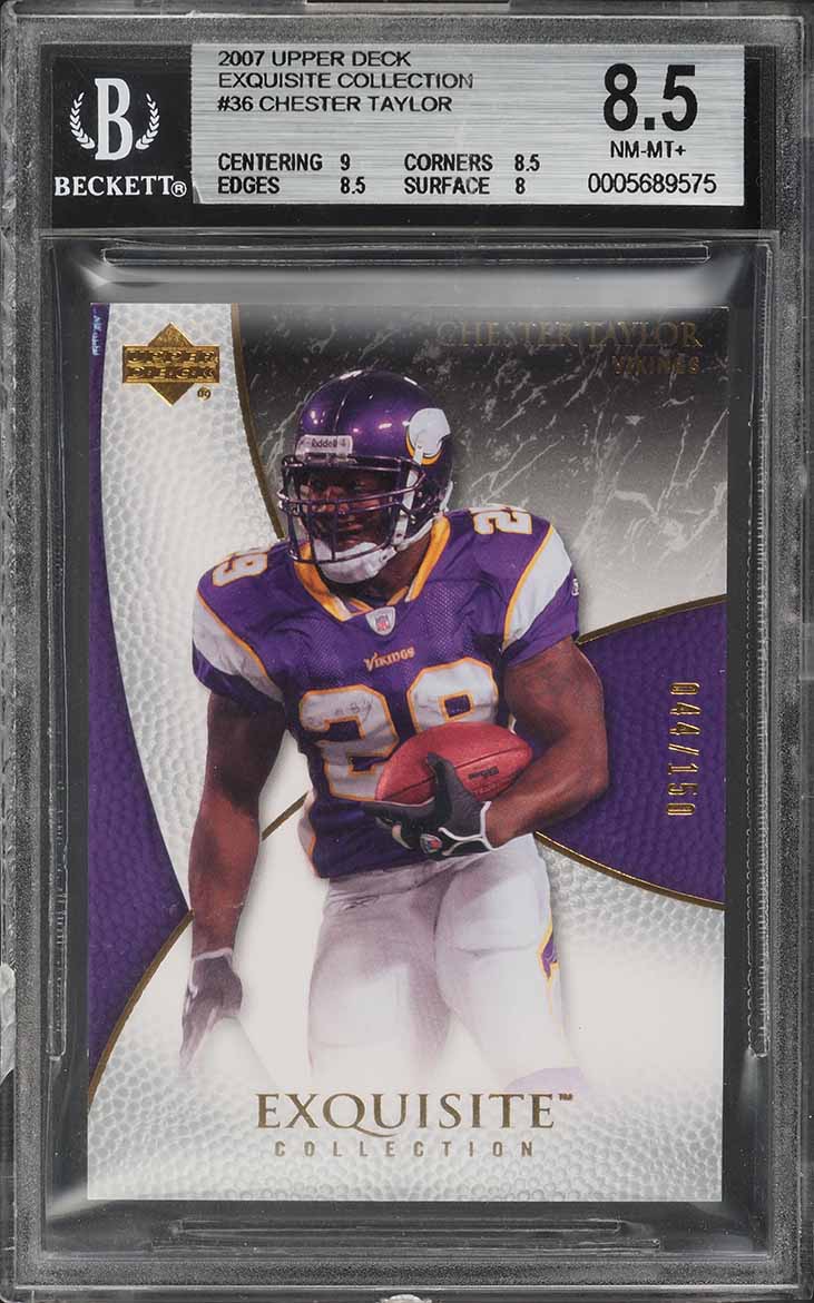 2007 Exquisite Collection Chester Taylor /150 #36 BGS 8.5 NM-MT+