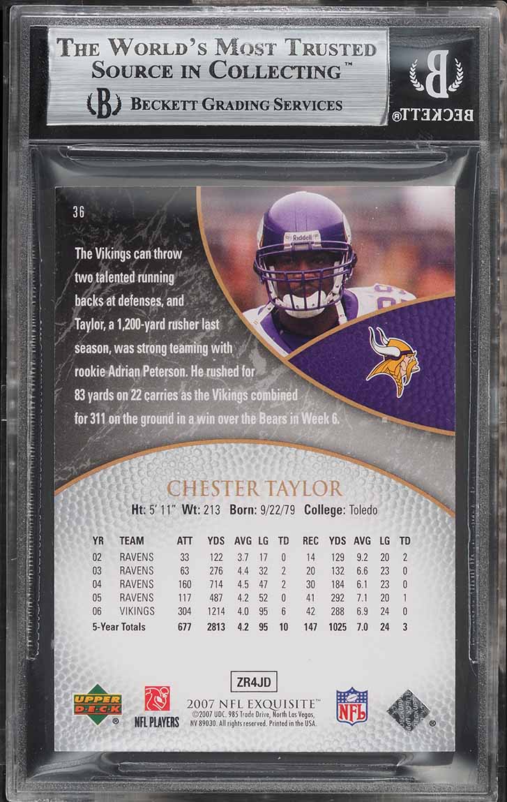 2007 Exquisite Collection Chester Taylor /150 #36 BGS 8.5 NM-MT+