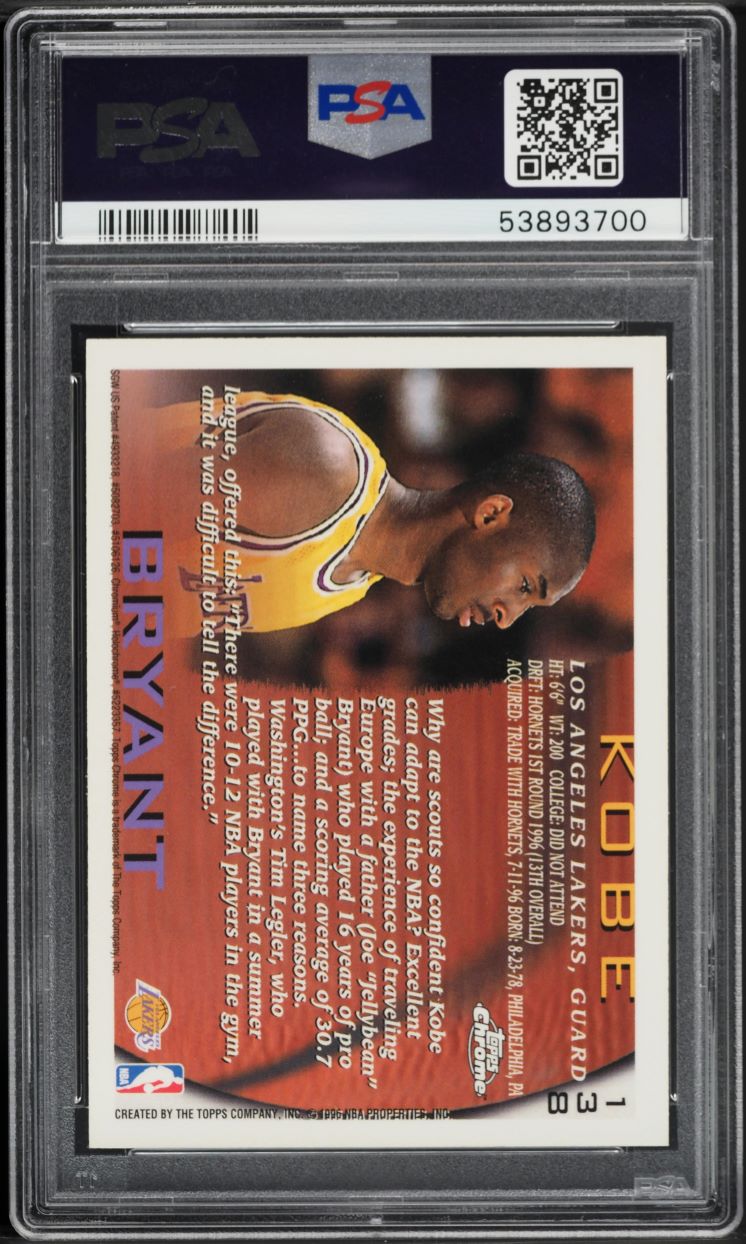 1996 Topps Chrome Kobe Bryant ROOKIE #138 PSA 8.5 NM-MT+