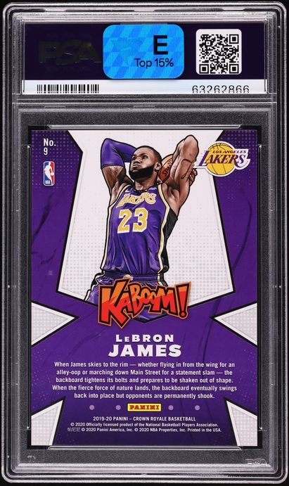 2019 Panini Crown Royale Kaboom! LeBron James #9 PSA 10 GEM MINT