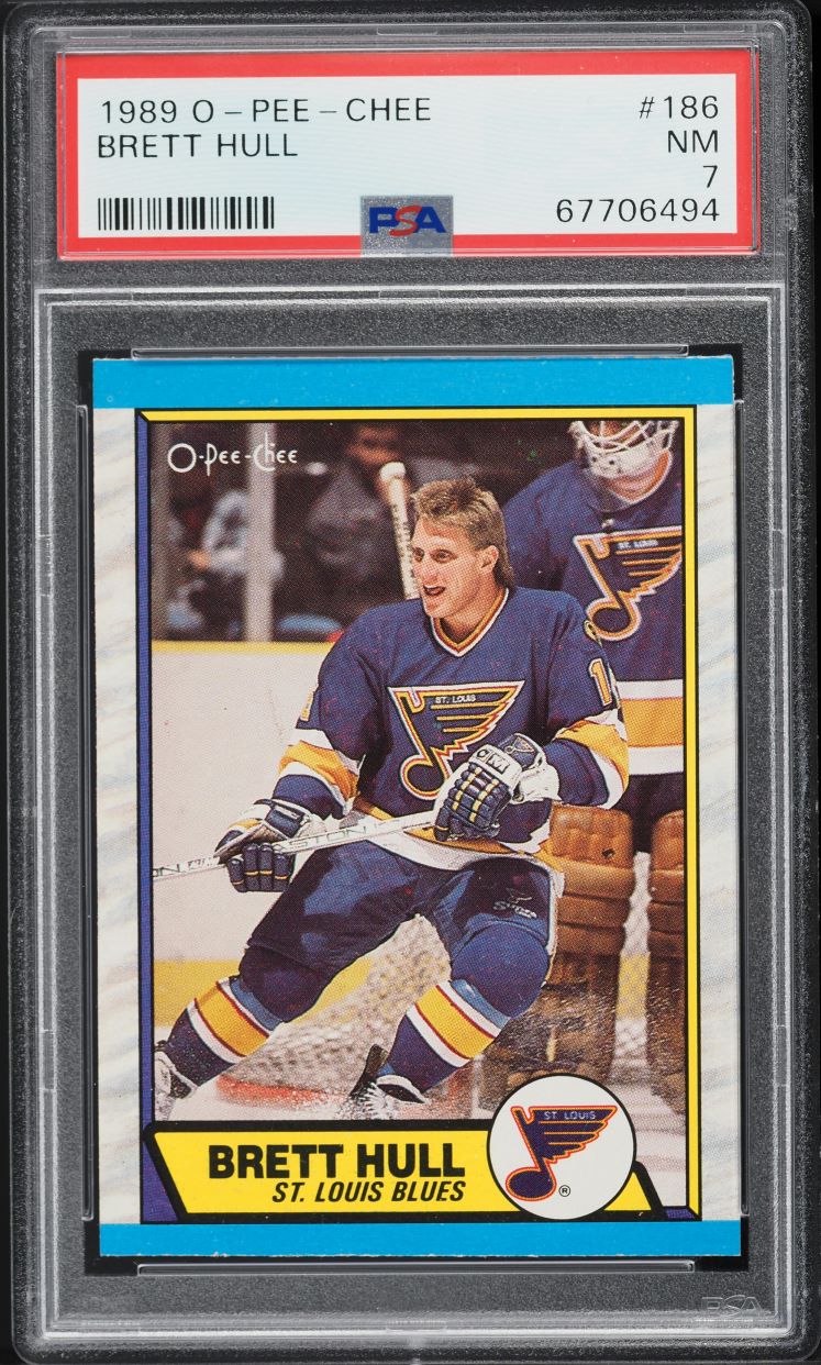 1989 O-Pee-Chee Hockey Brett Hull #186 PSA 7 NRMT