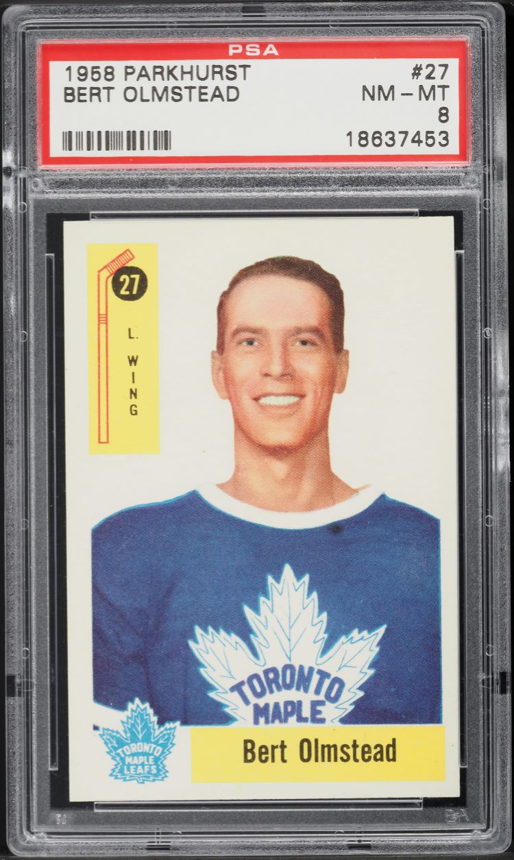 1958 Parkhurst Bert Olmstead #27 PSA 8 NM-MT