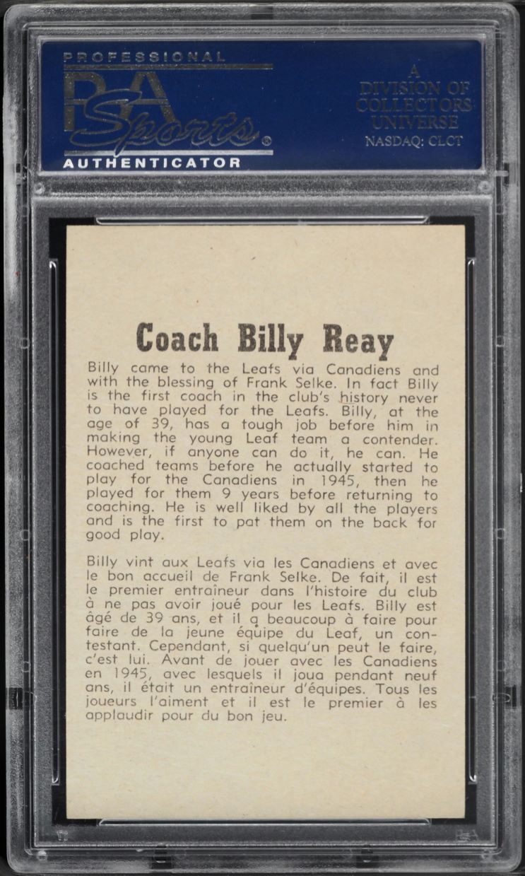 1958 Parkhurst Billy Reay #25 PSA 8 NM-MT