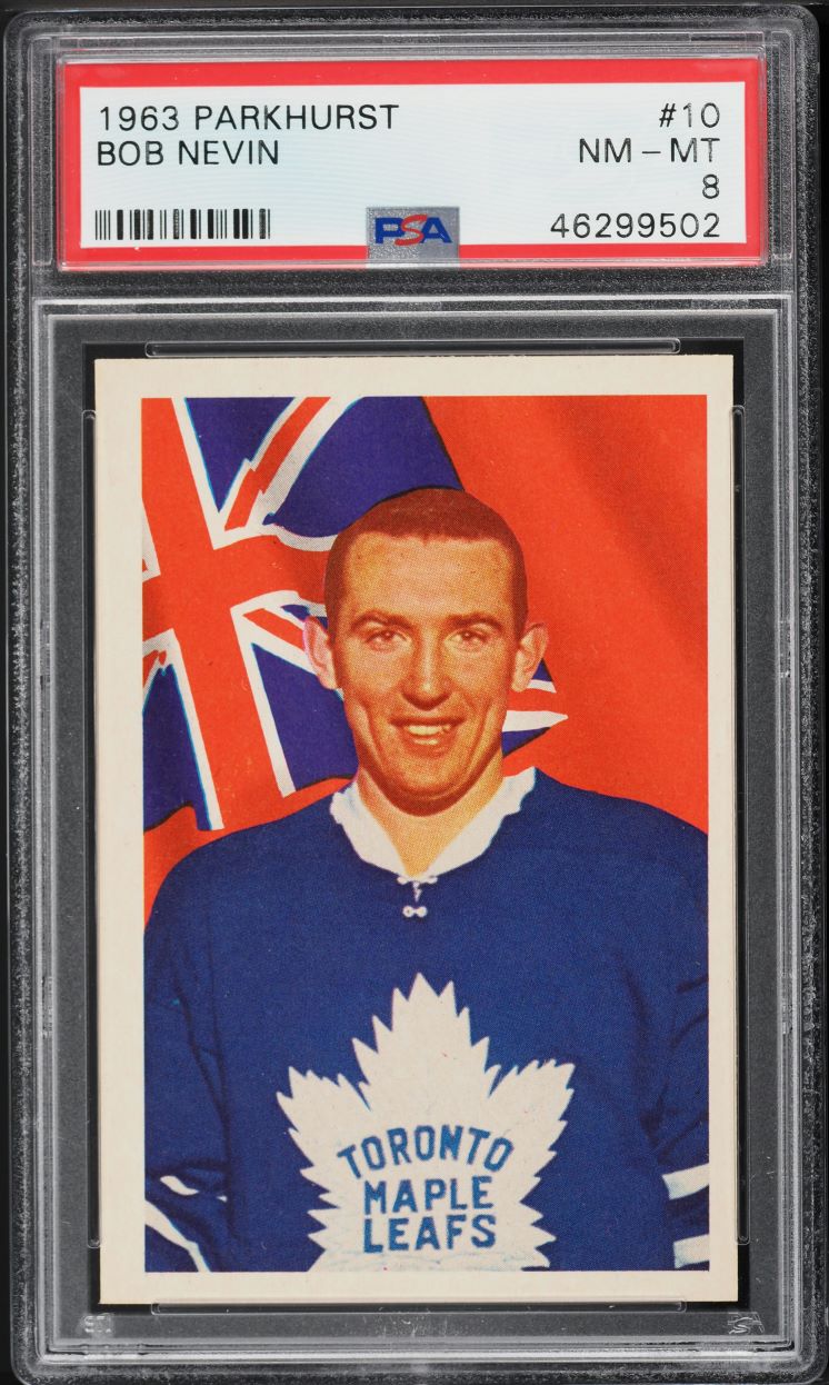 1963 Parkhurst Bob Nevin #10 PSA 8 NM-MT