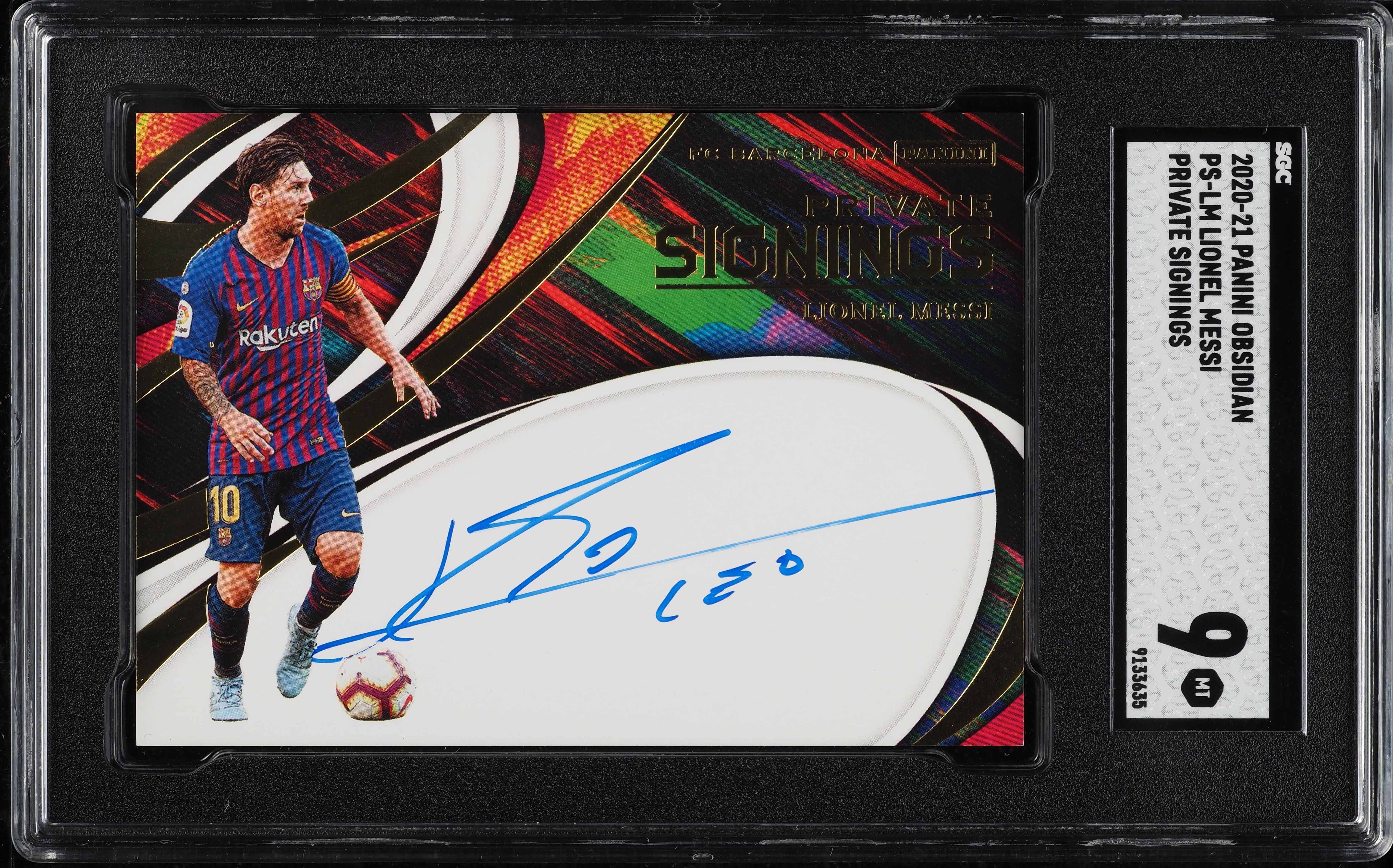 2020 Panini Obsidian Private Signings Lionel Messi AUTO #PS-LM SGC