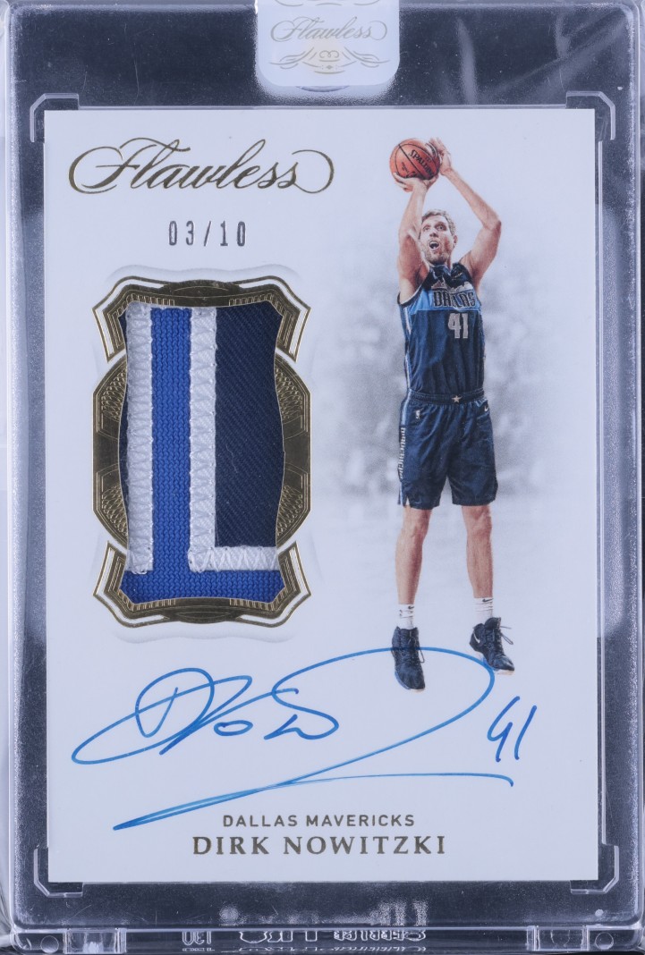 2018 Panini Flawless Vertical Gold Dirk Nowitzki PATCH AUTO /10 #VP-DNK MBA AUTH