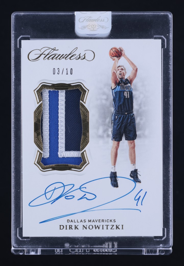 2018 Panini Flawless Vertical Gold Dirk Nowitzki PATCH AUTO /10 #VP-DNK MBA AUTH