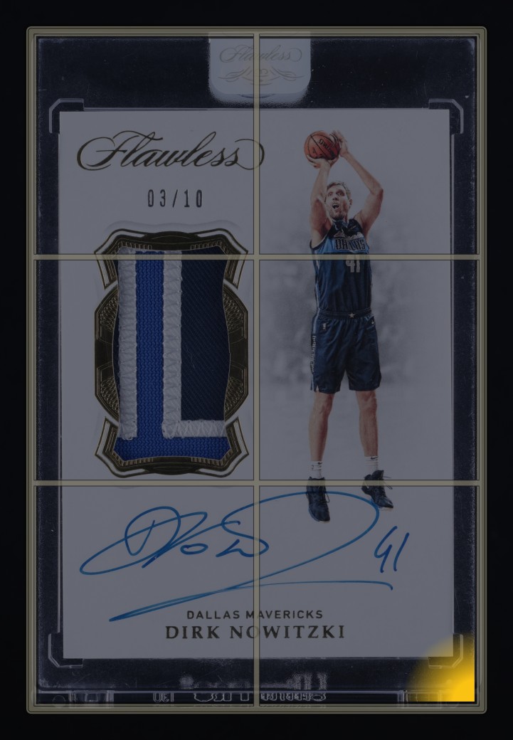 2018 Panini Flawless Vertical Gold Dirk Nowitzki PATCH AUTO /10 #VP-DNK MBA AUTH