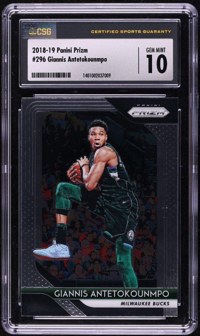 2018 Panini Prizm Giannis Antetokounmpo #296 CSG 10 GEM MINT
