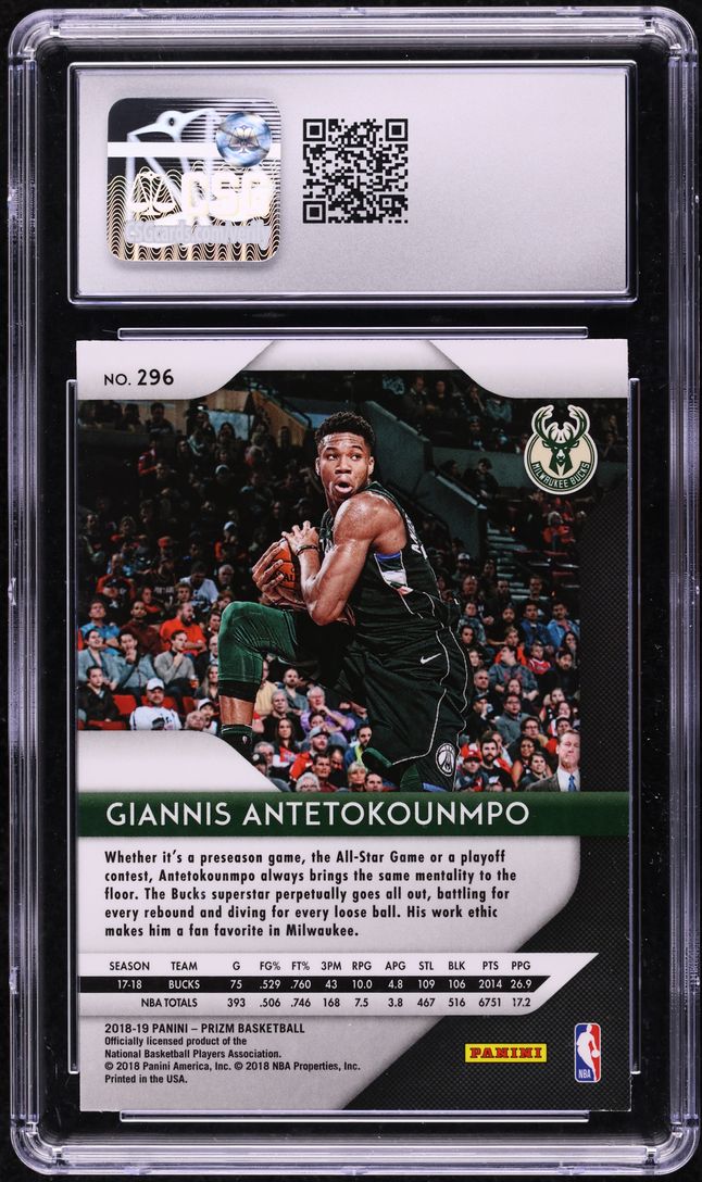 2018 Panini Prizm Giannis Antetokounmpo #296 CSG 10 GEM MINT