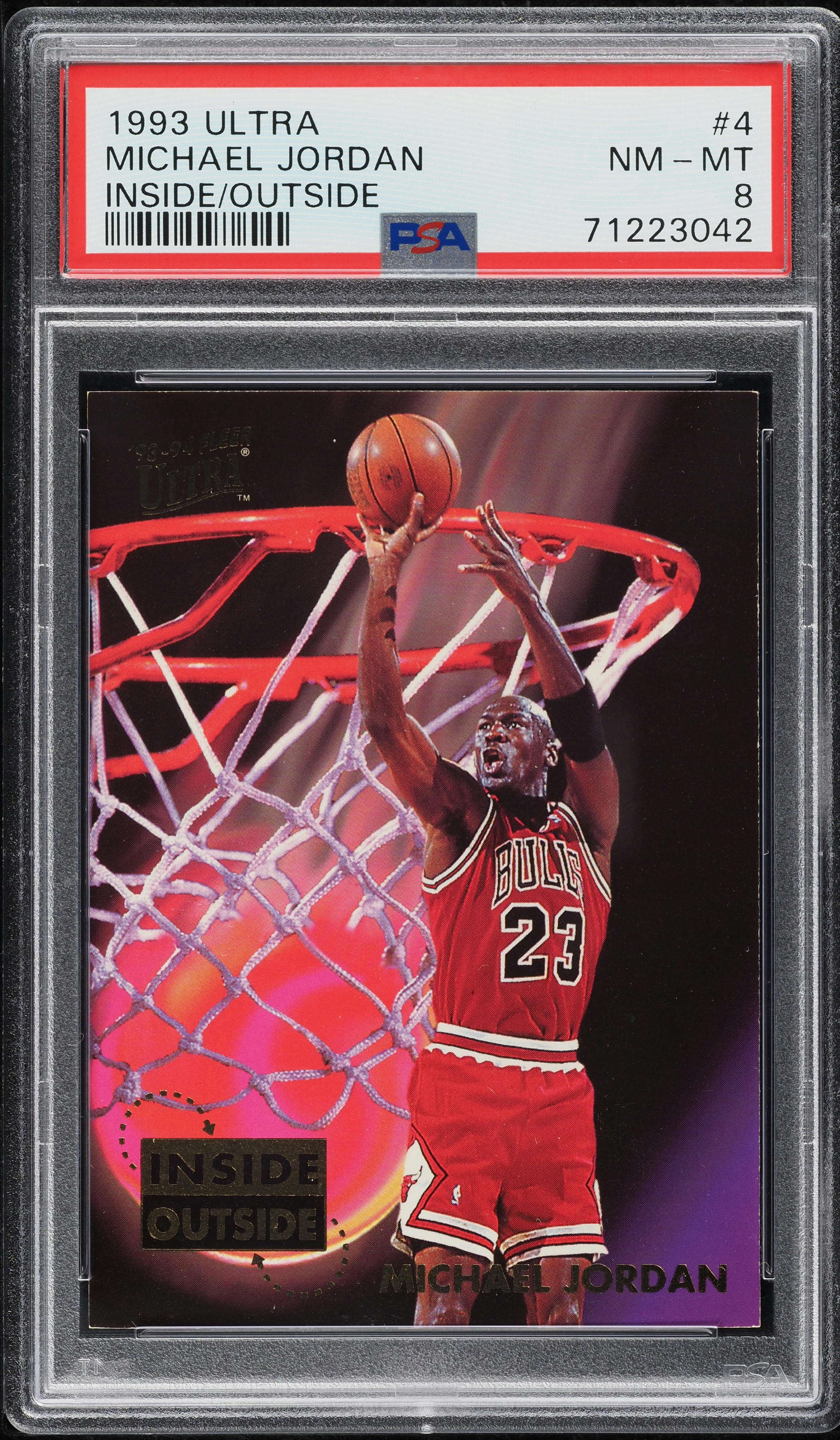 1993 Ultra Basketball Inside Outside Michael Jordan #4 PSA 8 NM-MT