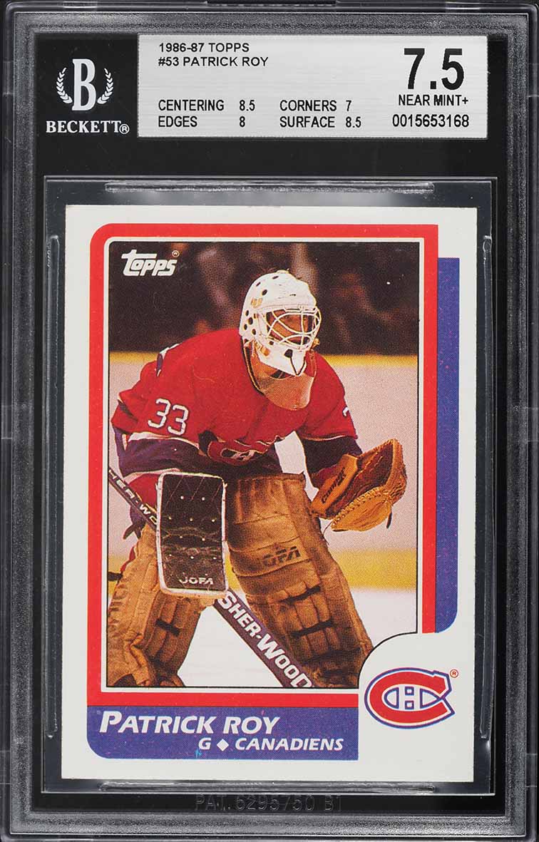 1986 Topps Hockey Patrick Roy ROOKIE #53 BGS 7.5 NRMT+