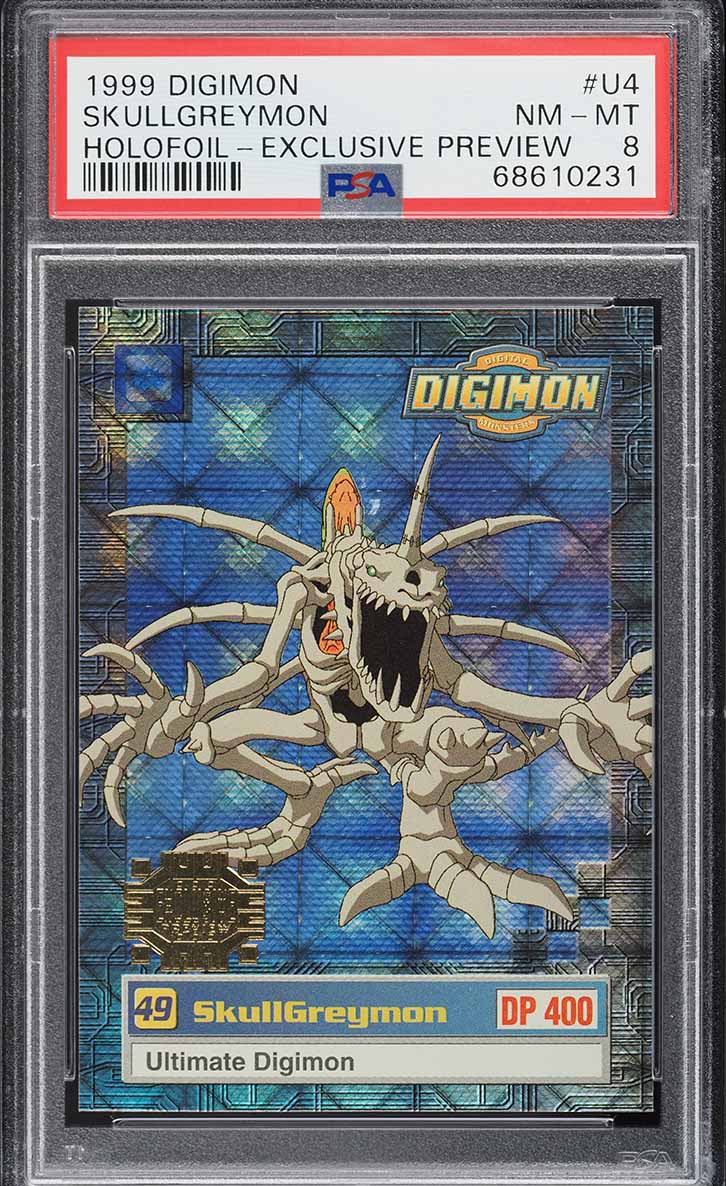1999 Upper Deck Digimon Ultimate Holo Exclusive Preview SkullGreymon #U4  PSA 8 on Fanatics Collect