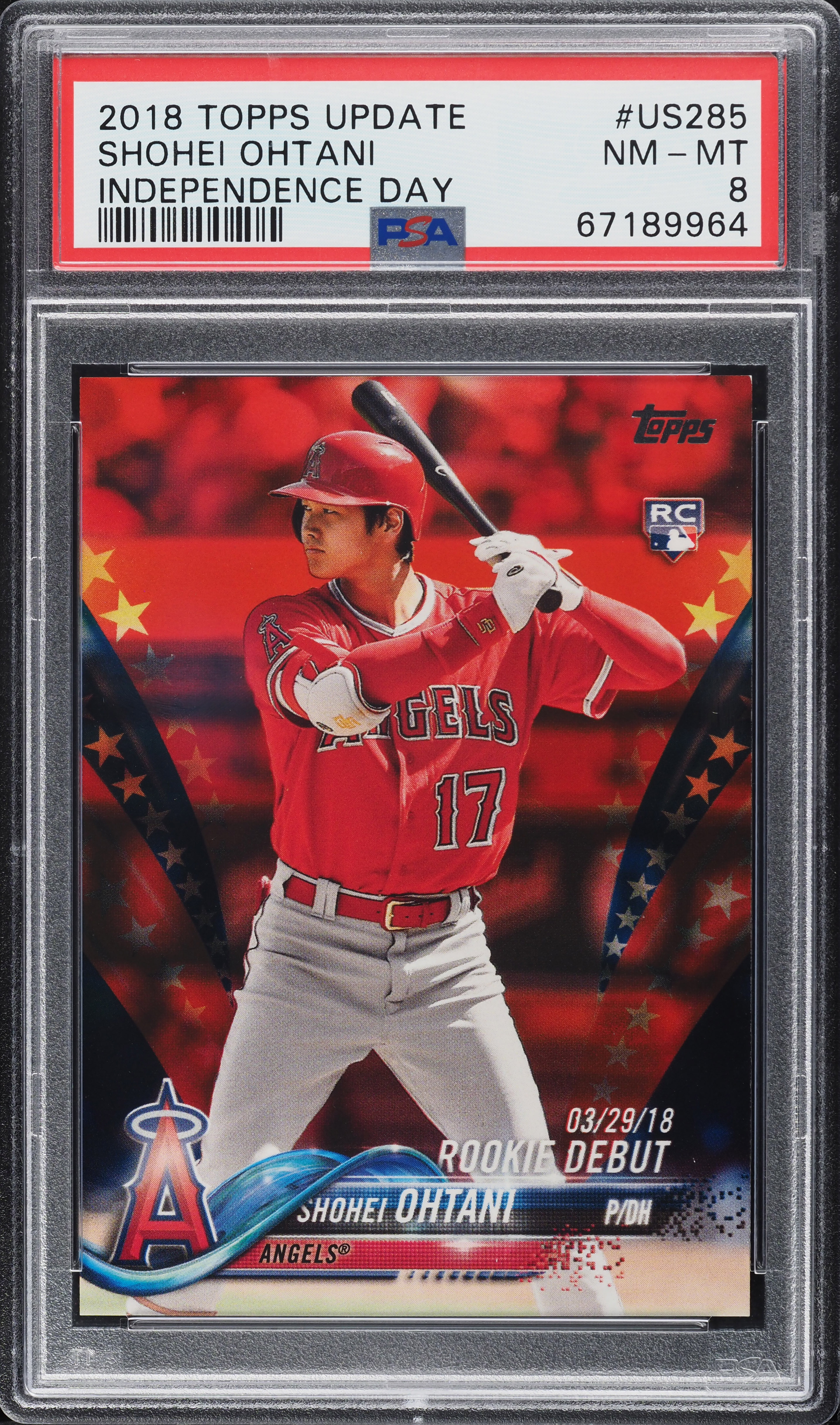2018 Topps Update Independence Day Shohei Ohtani ROOKIE /76 #US285 