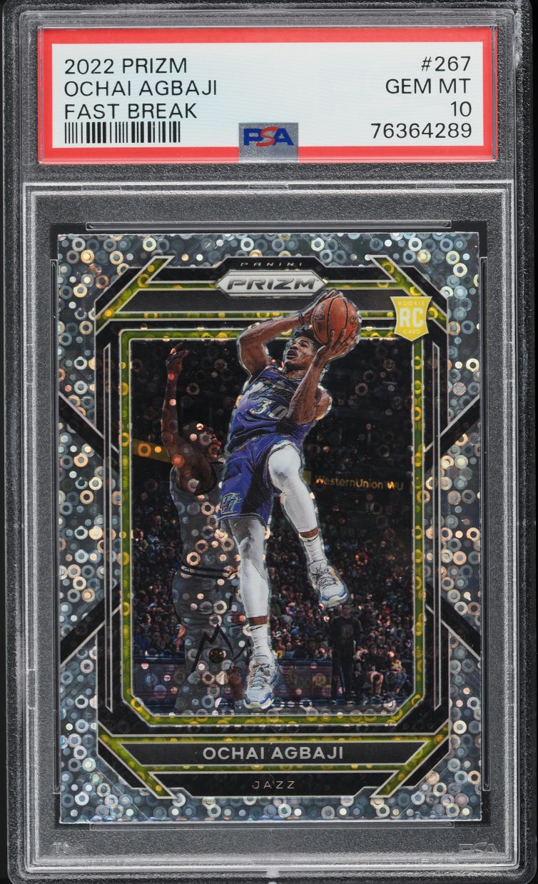 2022 Panini Prizm Fast Break Ochai Agbaji ROOKIE #267 PSA 10 GEM MINT