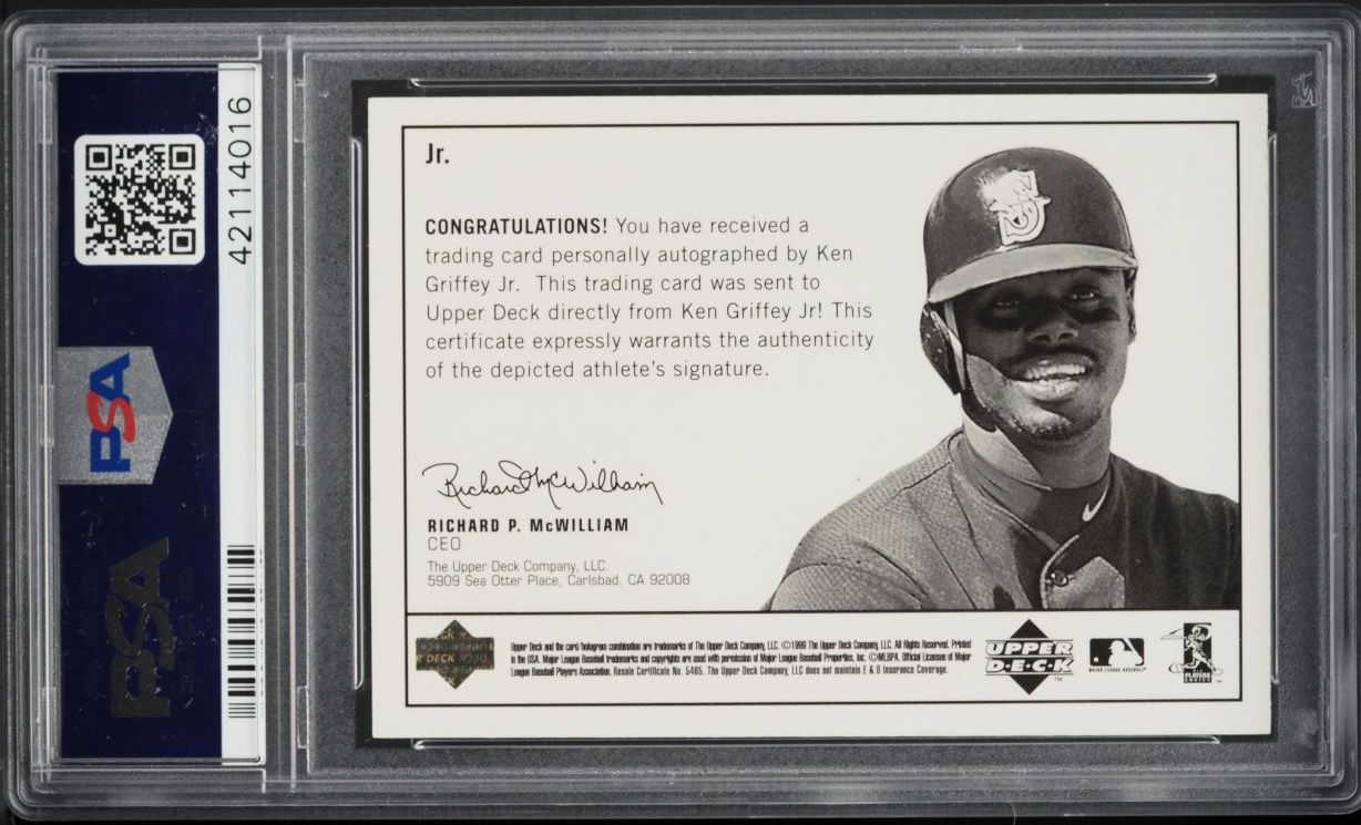 1999 Upper Deck Century Legends Epic Ken Griffey Jr. AUTO /100 #Jr. PSA 10 GEM