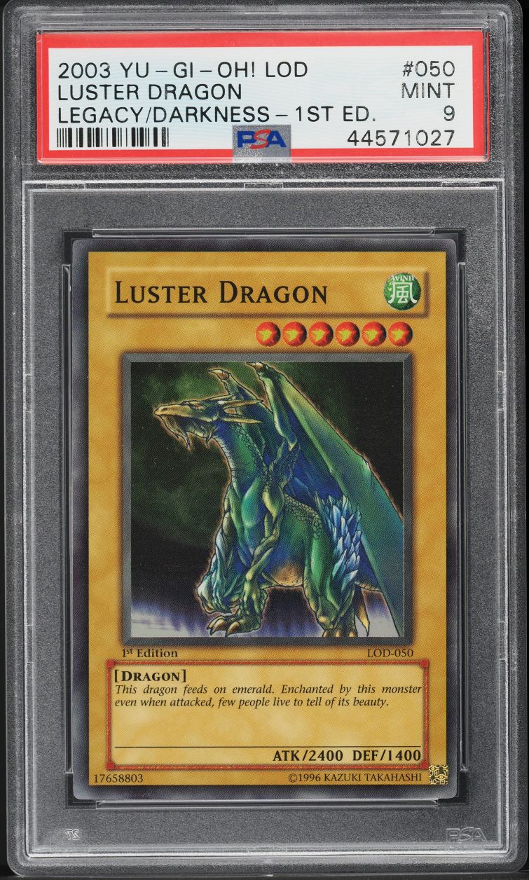 2003 Yu-Gi-Oh! Legacy Of Darkness 1st Edition Luster Dragon #050 PSA 9 MINT