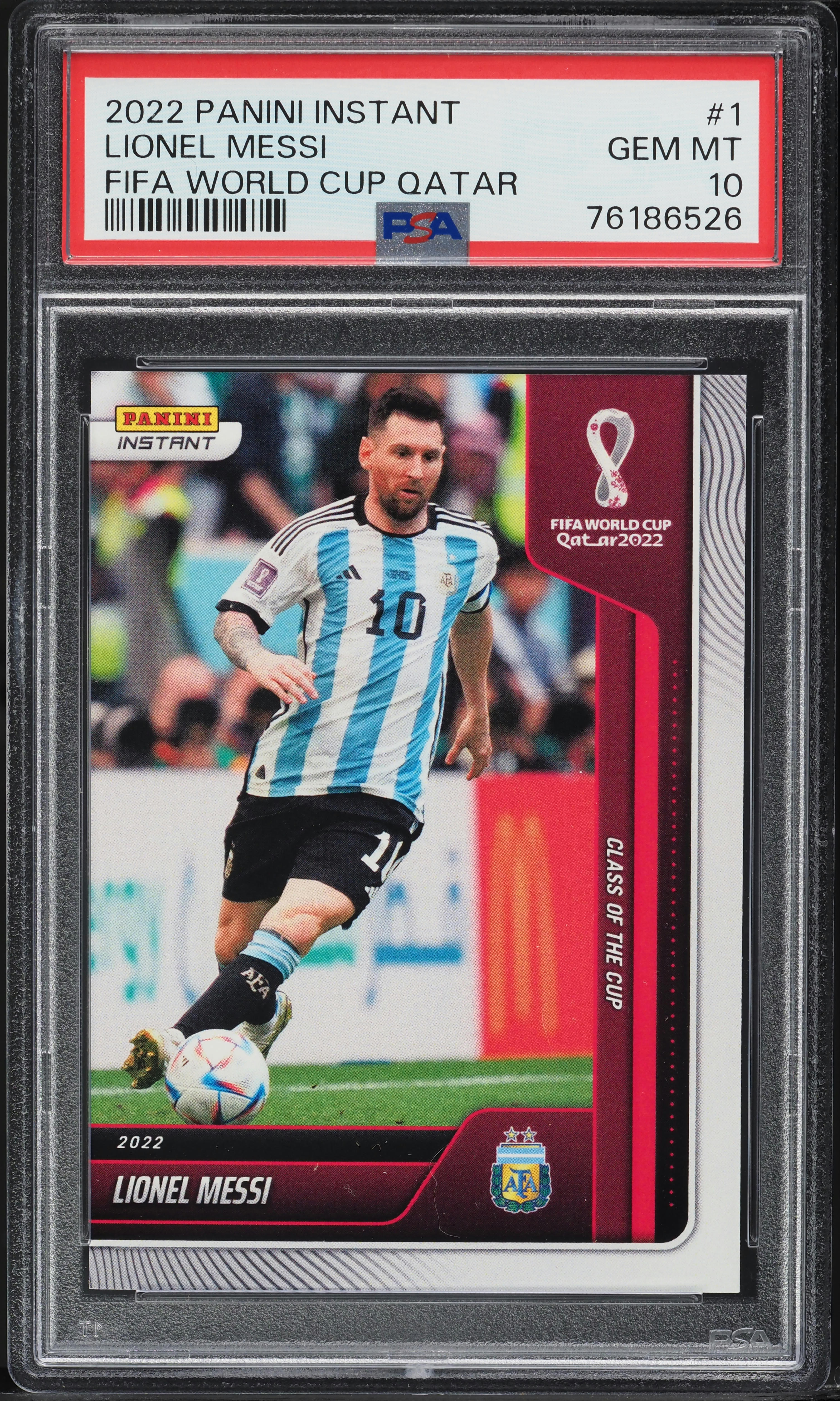 2022 Panini Instant FIFA World Cup Qatar Lionel Messi /1393 #1 PSA
