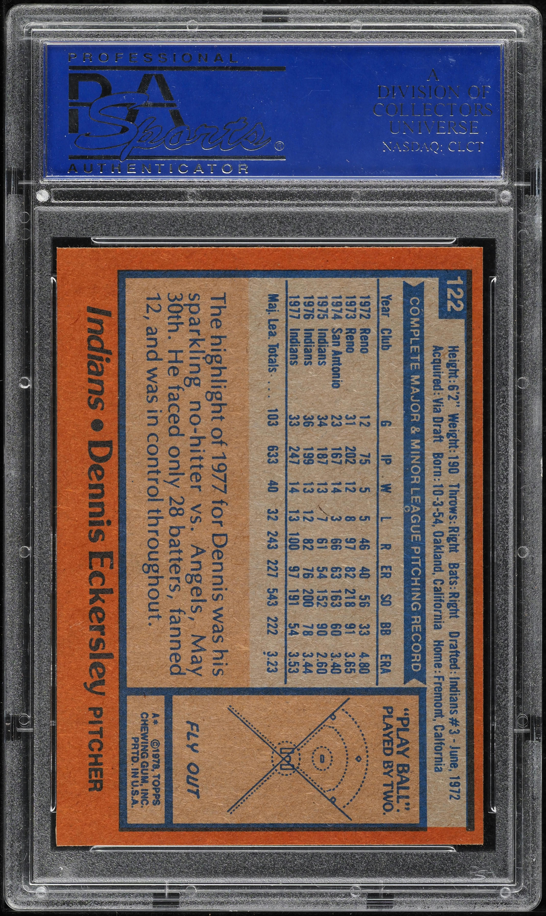 1978 Topps Dennis Eckersley #122 PSA 8 NM-MT