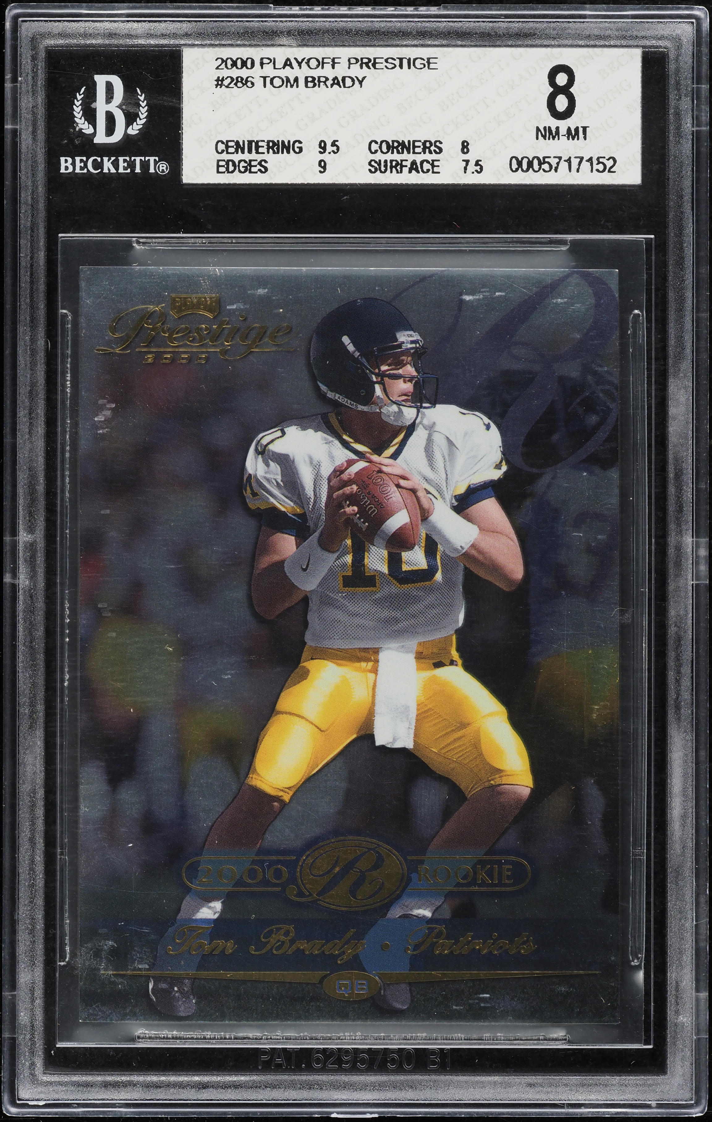 2000 Pacific Autograph Tom Brady ROOKIE RC AUTO #403 BGS 9 MINT on