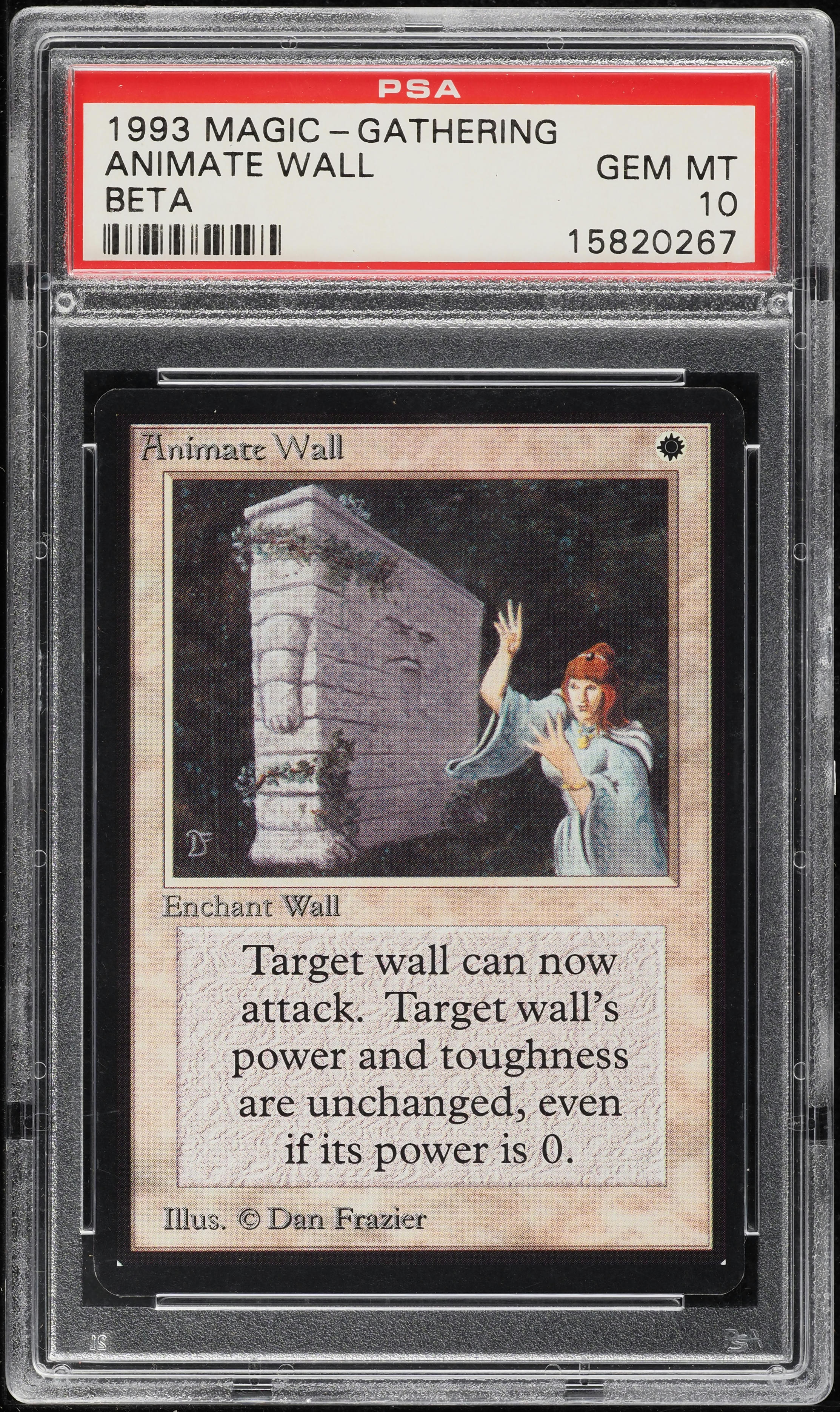 1993 Magic The Gathering MTG Beta Rare Animate Wall PSA 10 GEM MINT