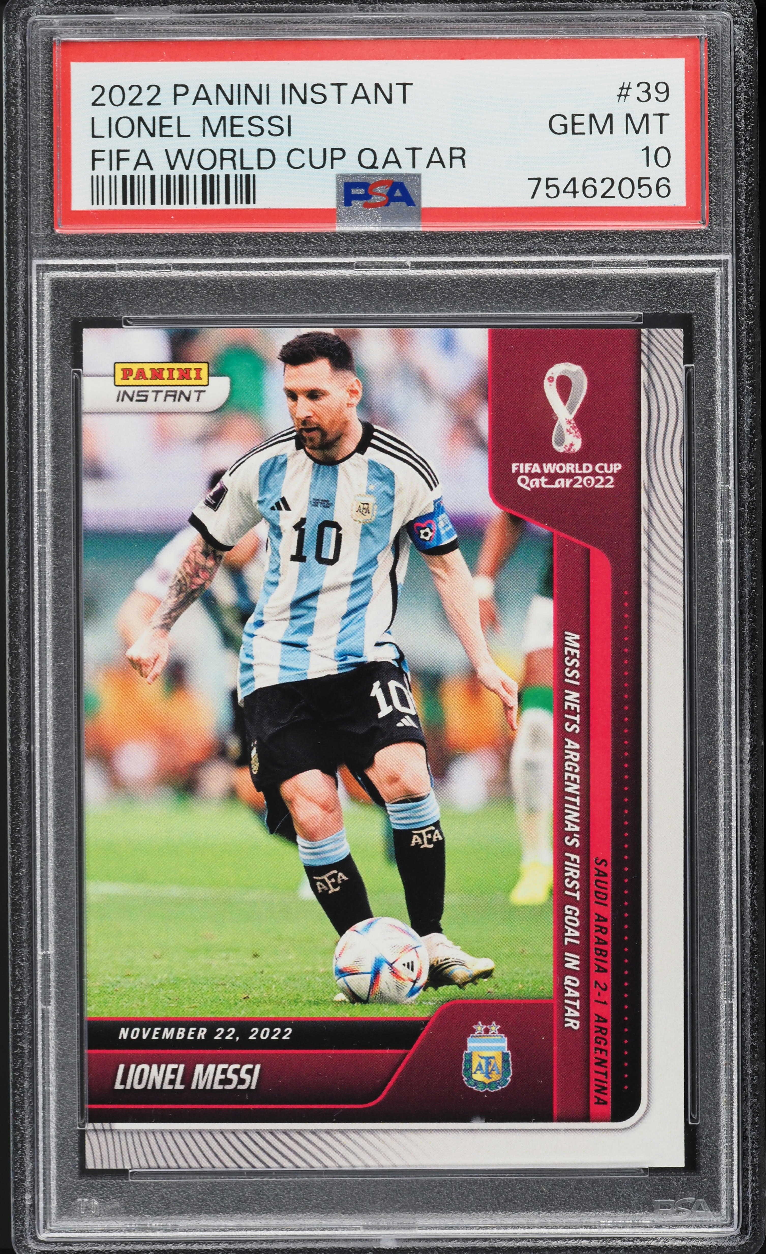 2022 Panini Instant FIFA World Cup Qatar Lionel Messi /796 #39 PSA