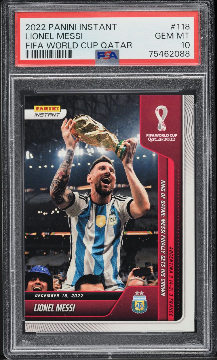 2022 Panini Instant FIFA World Cup Lionel Messi #118 PSA 10 GEM