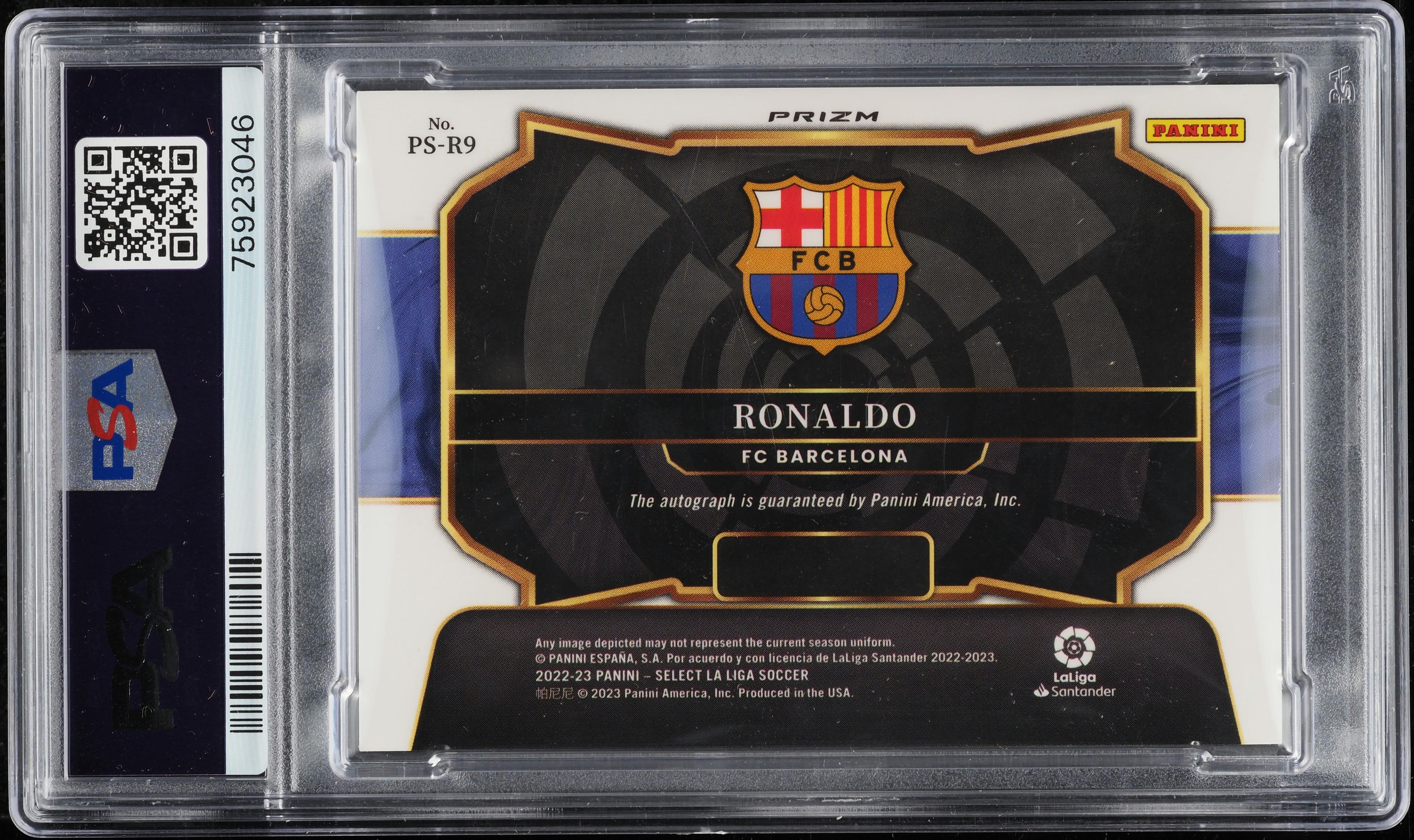2022 Panini Select La Liga Pitchside Signatures Ronaldo AUTO #R9