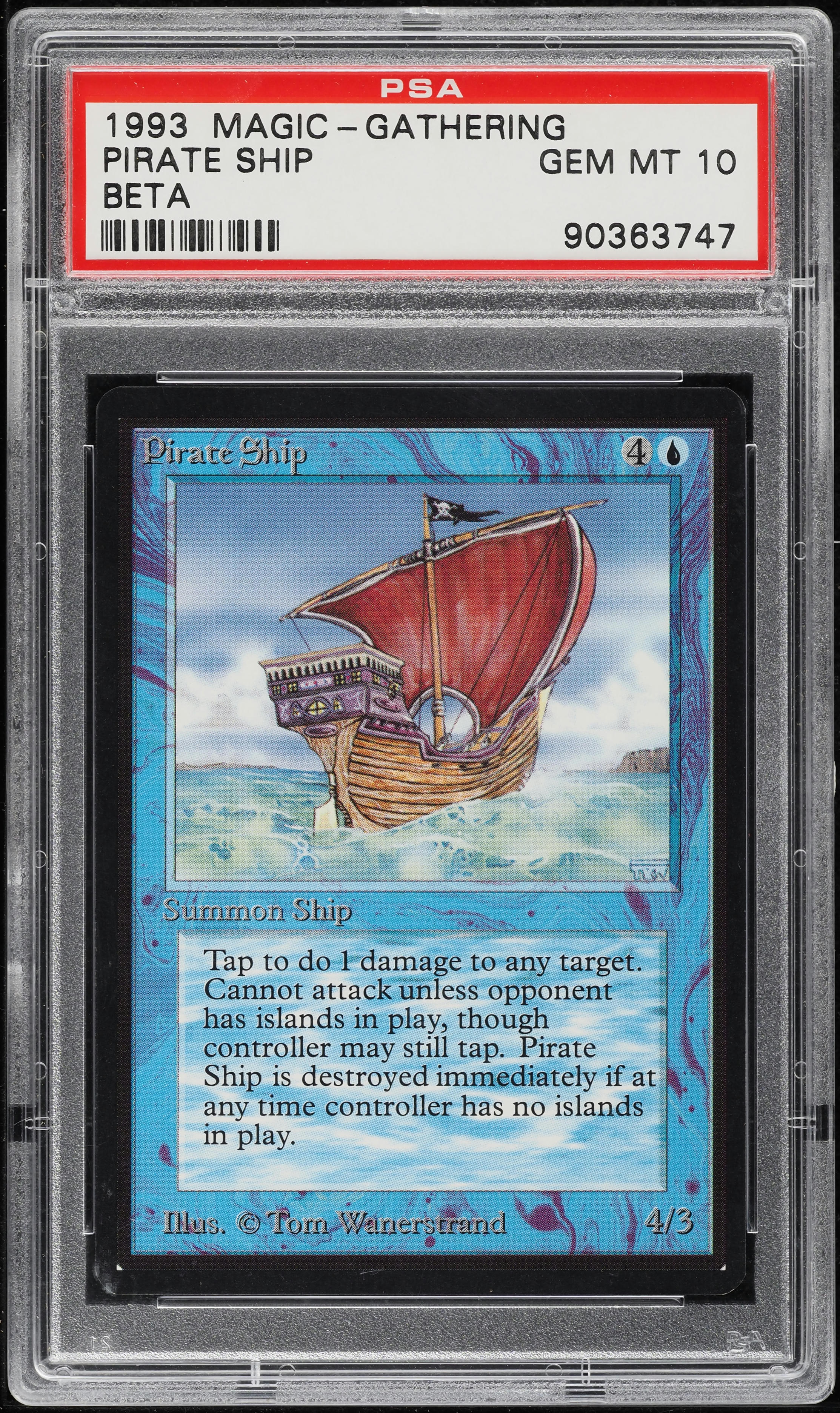 1993 Magic The Gathering MTG Beta Rare Pirate Ship PSA 10 GEM MINT