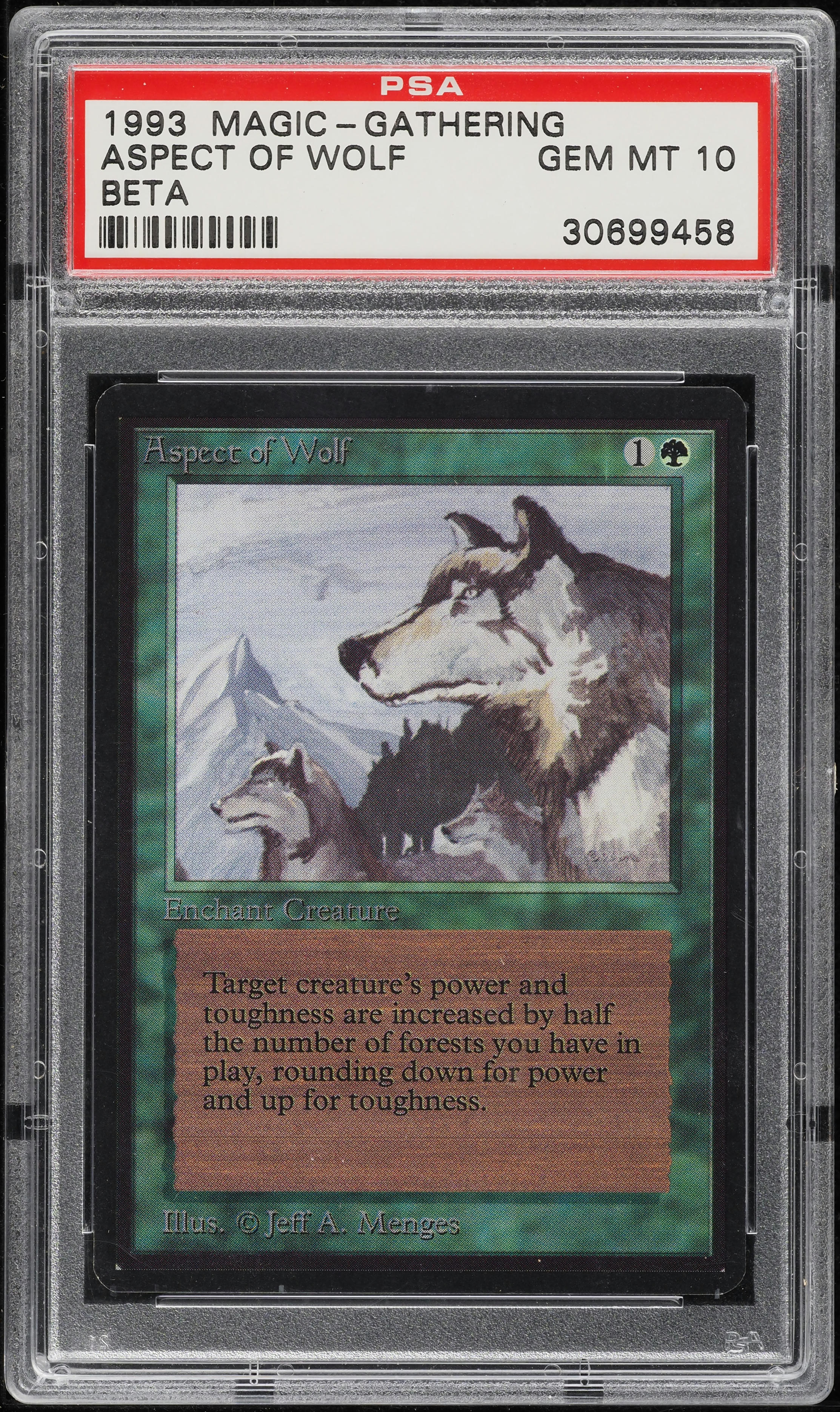 1993 Magic The Gathering MTG Beta Rare Aspect Of Wolf PSA 10 GEM MINT