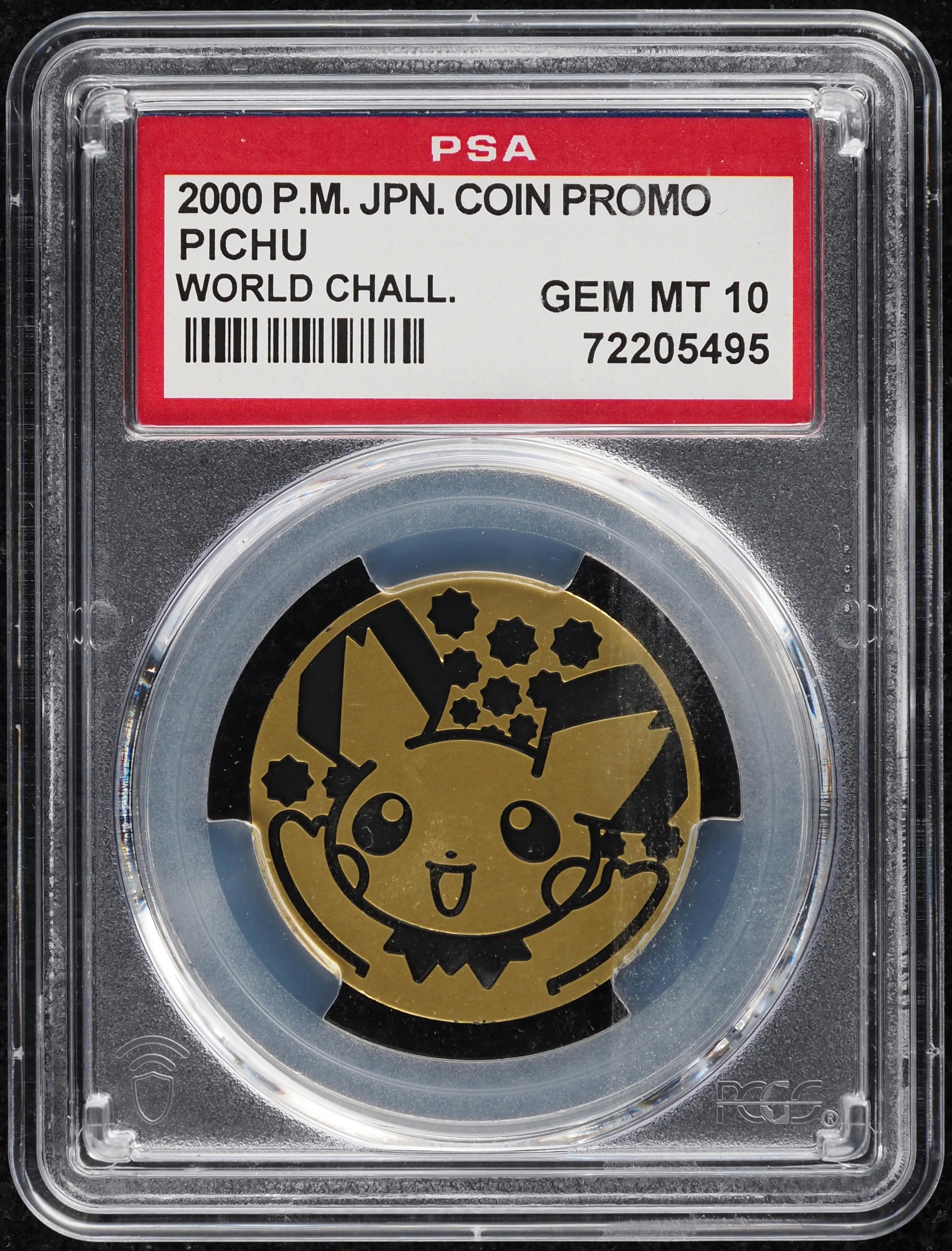 2000 Pokemon Japanese Coin Promo World Challenge Pichu PSA 10 GEM